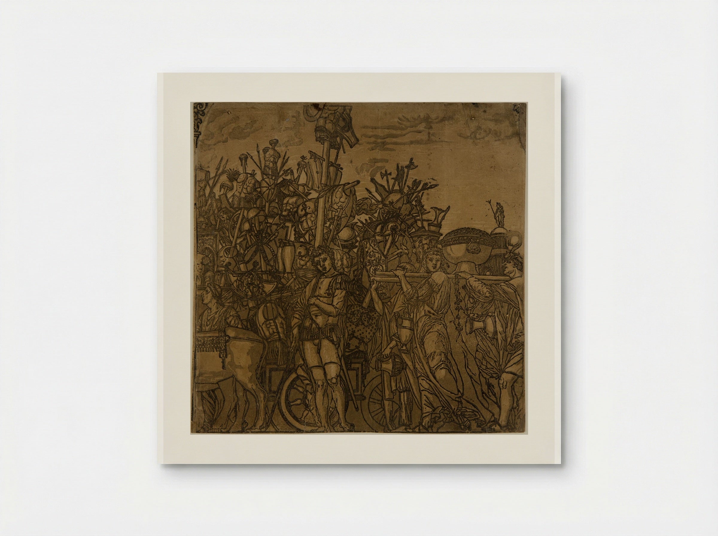 Triumph with a Chariot and Four Men Carrying Vases - Andrea Andreani - Poster