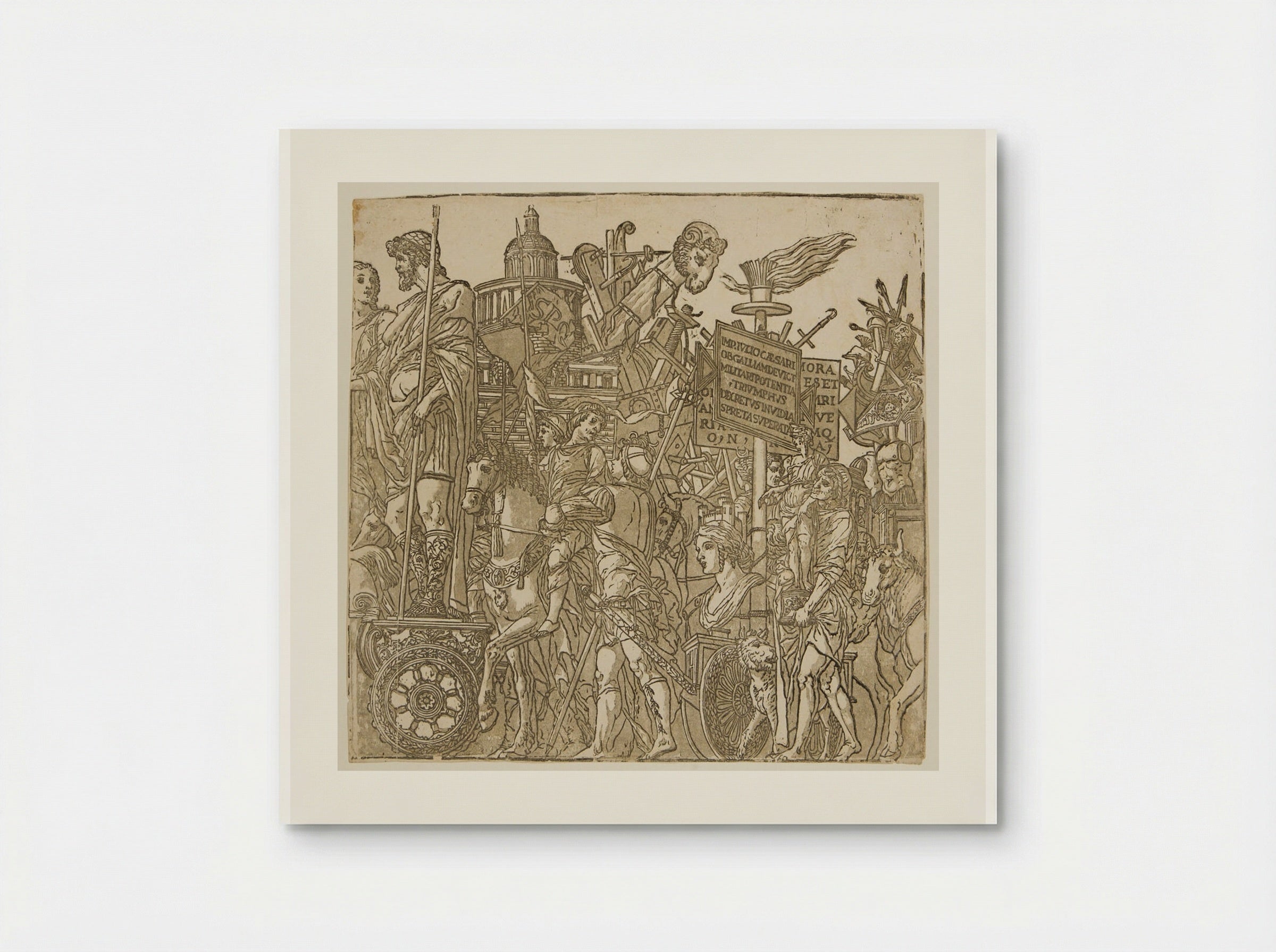 Triumph with a Chariot and Men Carrying a Statue - Andrea Andreani - Poster
