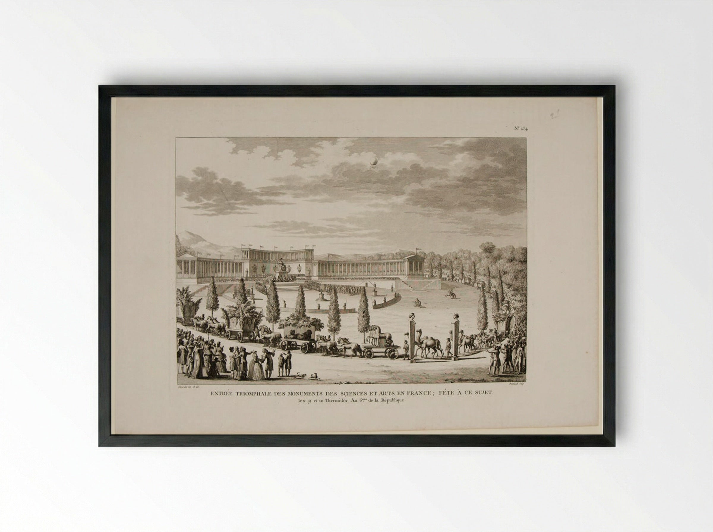 Triumphal Entry of the Monuments of Arts and Sciences - Pierre Gabriel Berthault - Framed Print Black