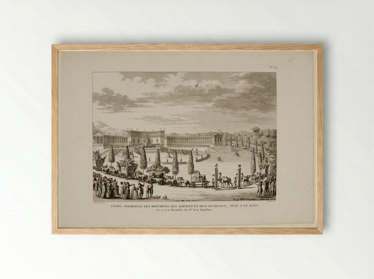 Triumphal Entry of the Monuments of Arts and Sciences - Pierre Gabriel Berthault - Framed Print Wood