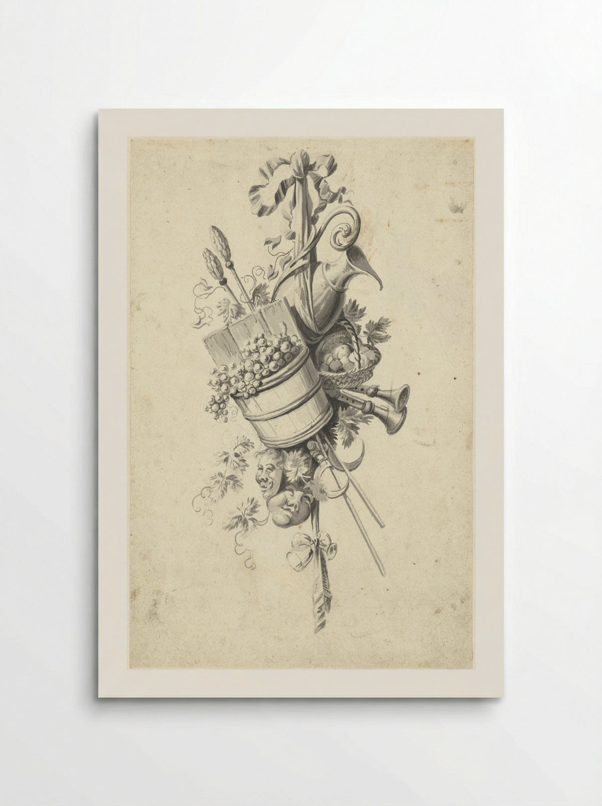 Trofee met attributen van de wijnoogst - Cornelis de Kruyff - Poster