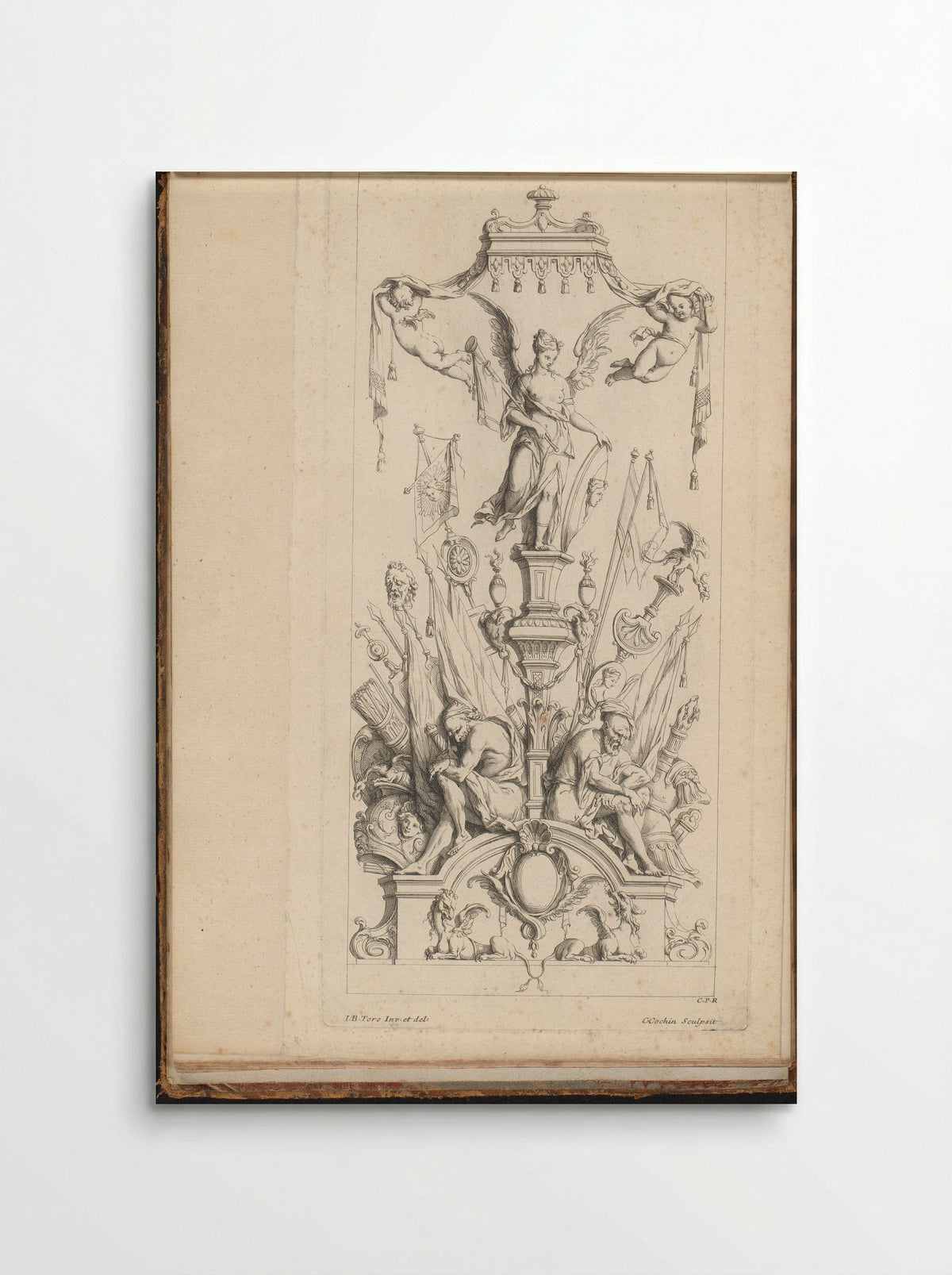 Trofee met engel, vlaggen en wapens - Jean-Bernard Toro - Poster