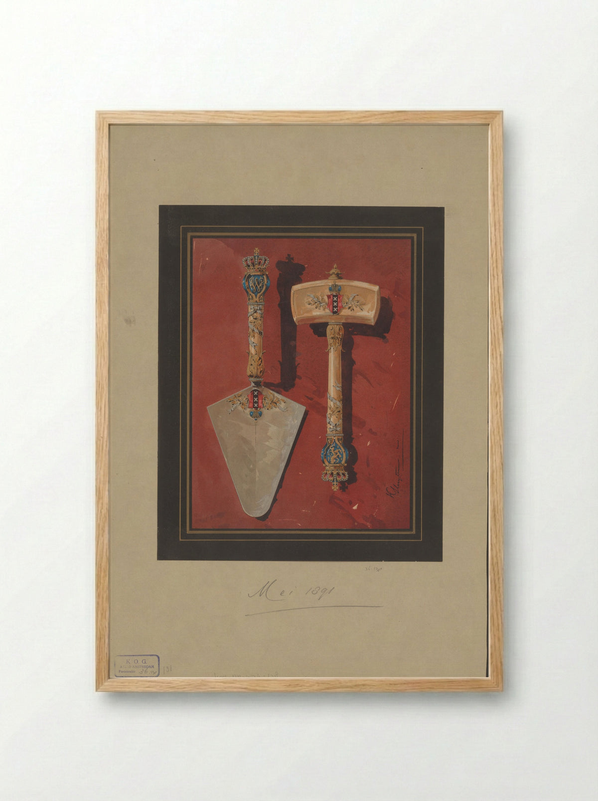Troffel en hamer - Karel Sluijterman - Framed Print Wood