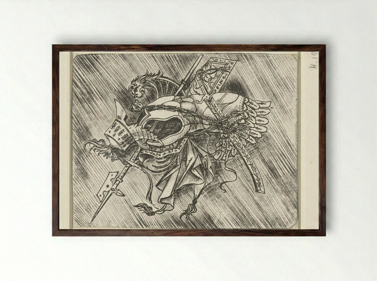 Trophy of Arms - Meester van 1515 - Framed Print Dark Wood