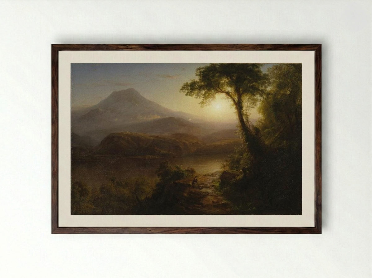 Tropical Scenery - Frederic Edwin Church - Framed Print Dark Wood