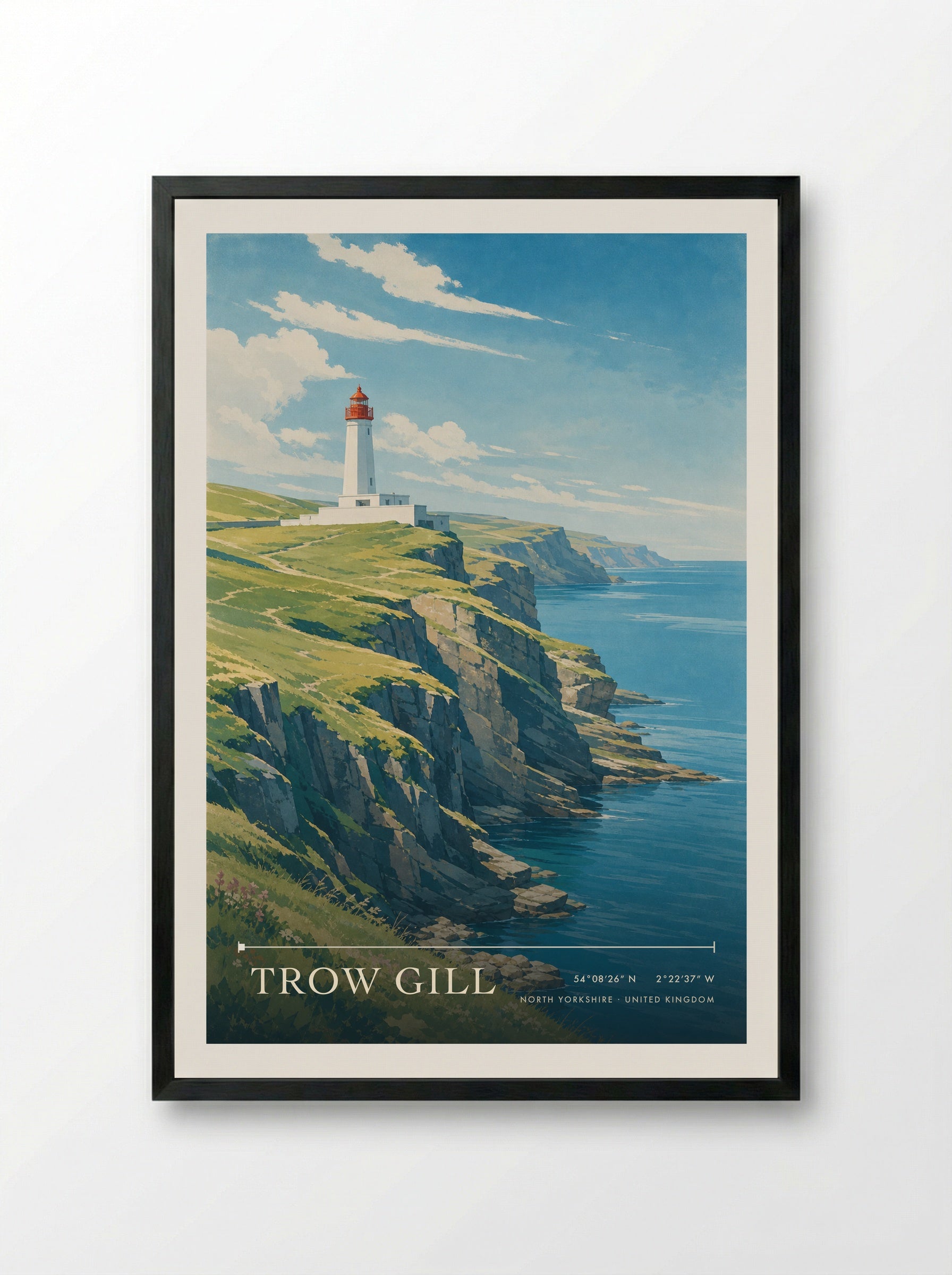 Trow Gill North Yorkshire United Kingdom Travel Poster - Framed Print Black