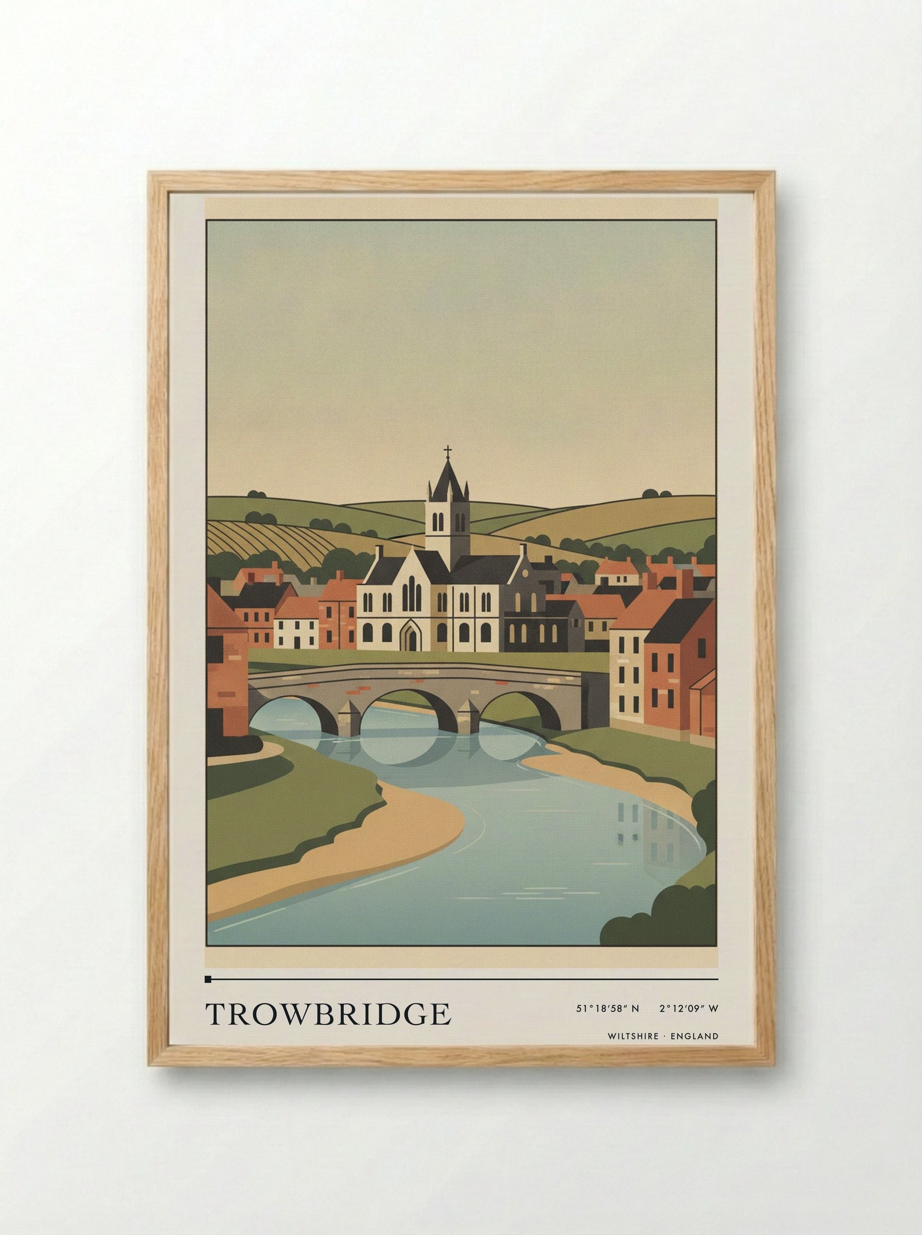 Trowbridge Wiltshire England Travel Poster - Framed Print Wood