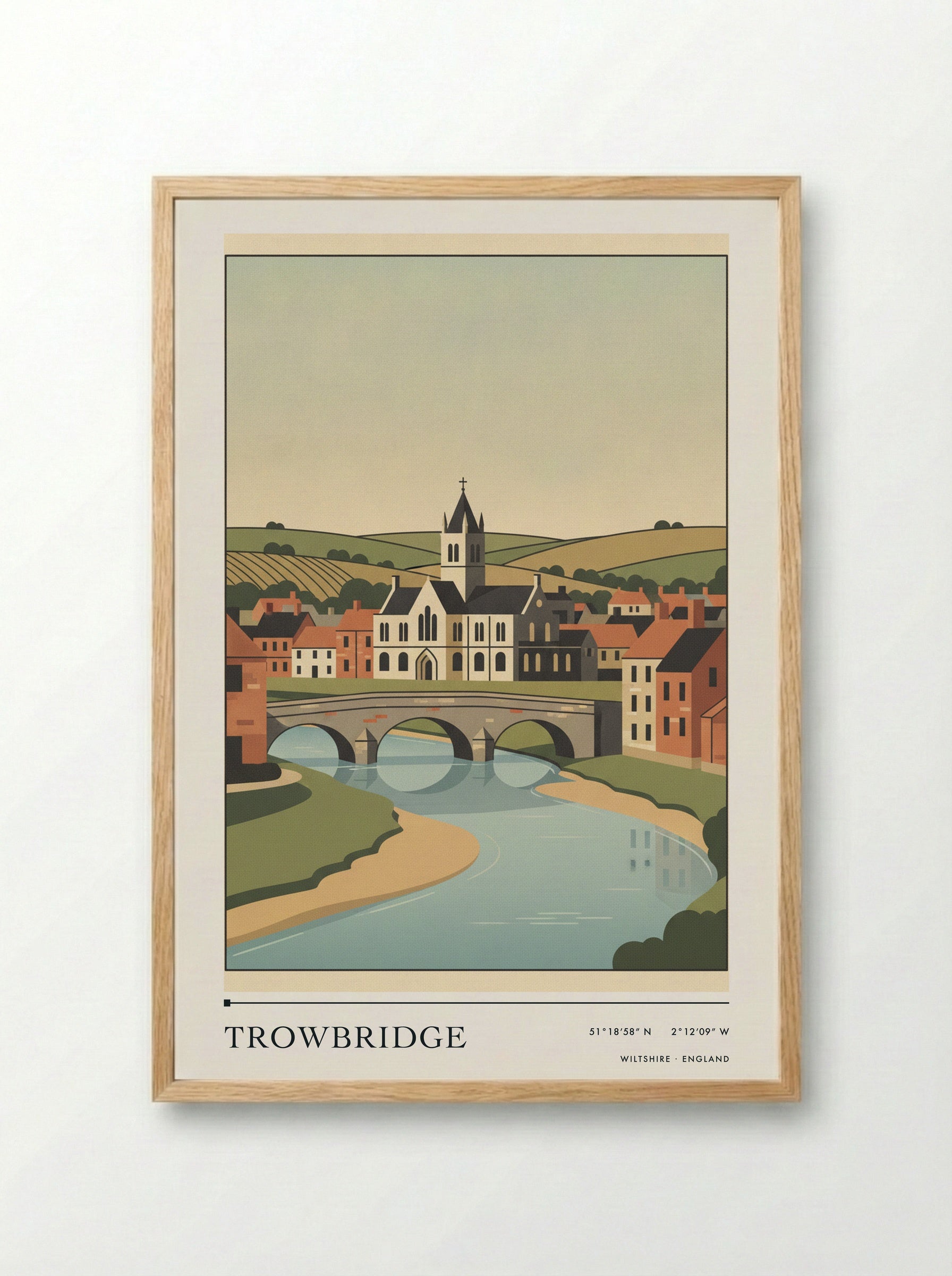 Trowbridge Wiltshire England Travel Poster - Framed Print Wood