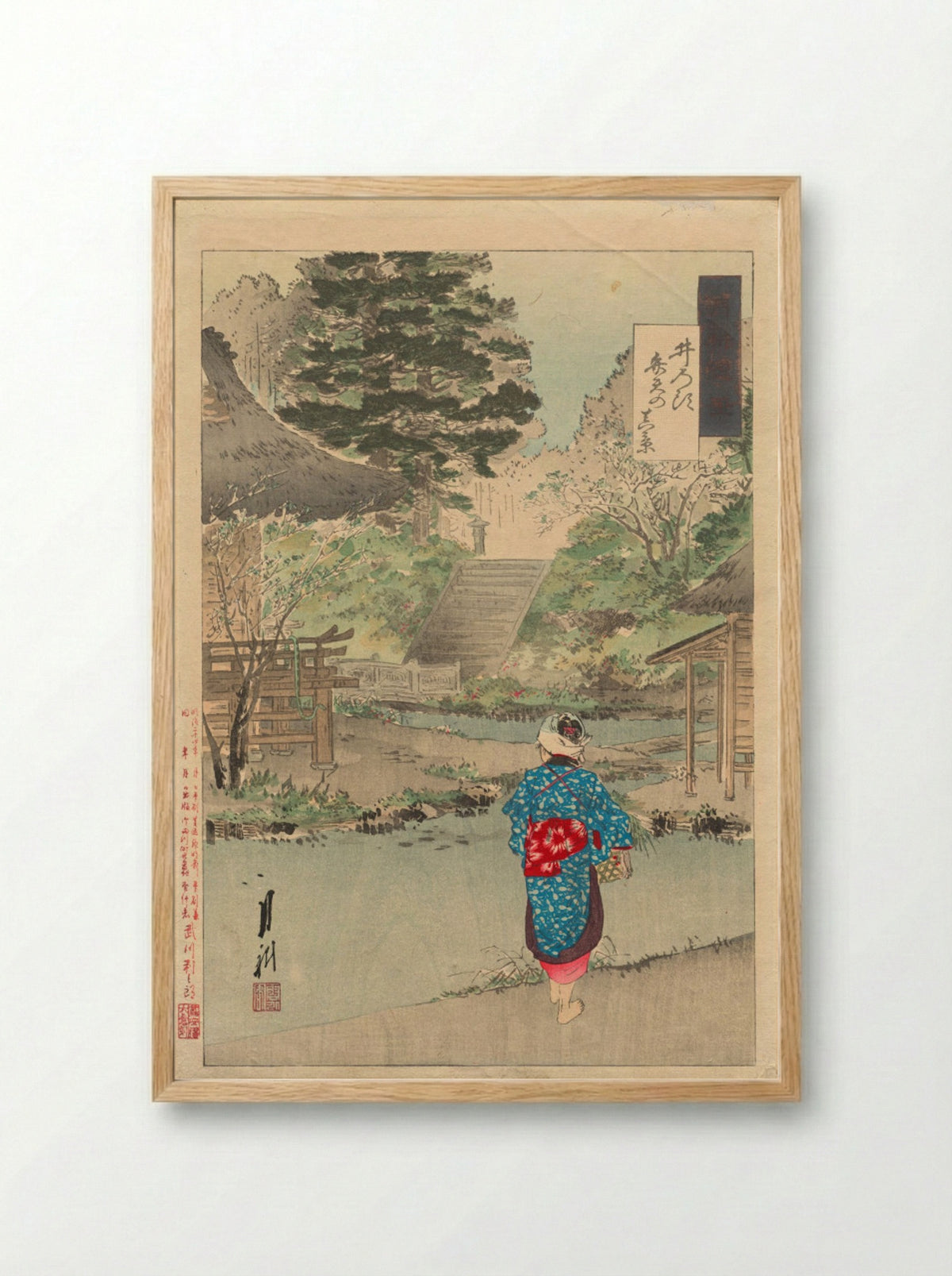 True View of Benten at Inokashira - Ōgata Gekkō - Framed Print Wood
