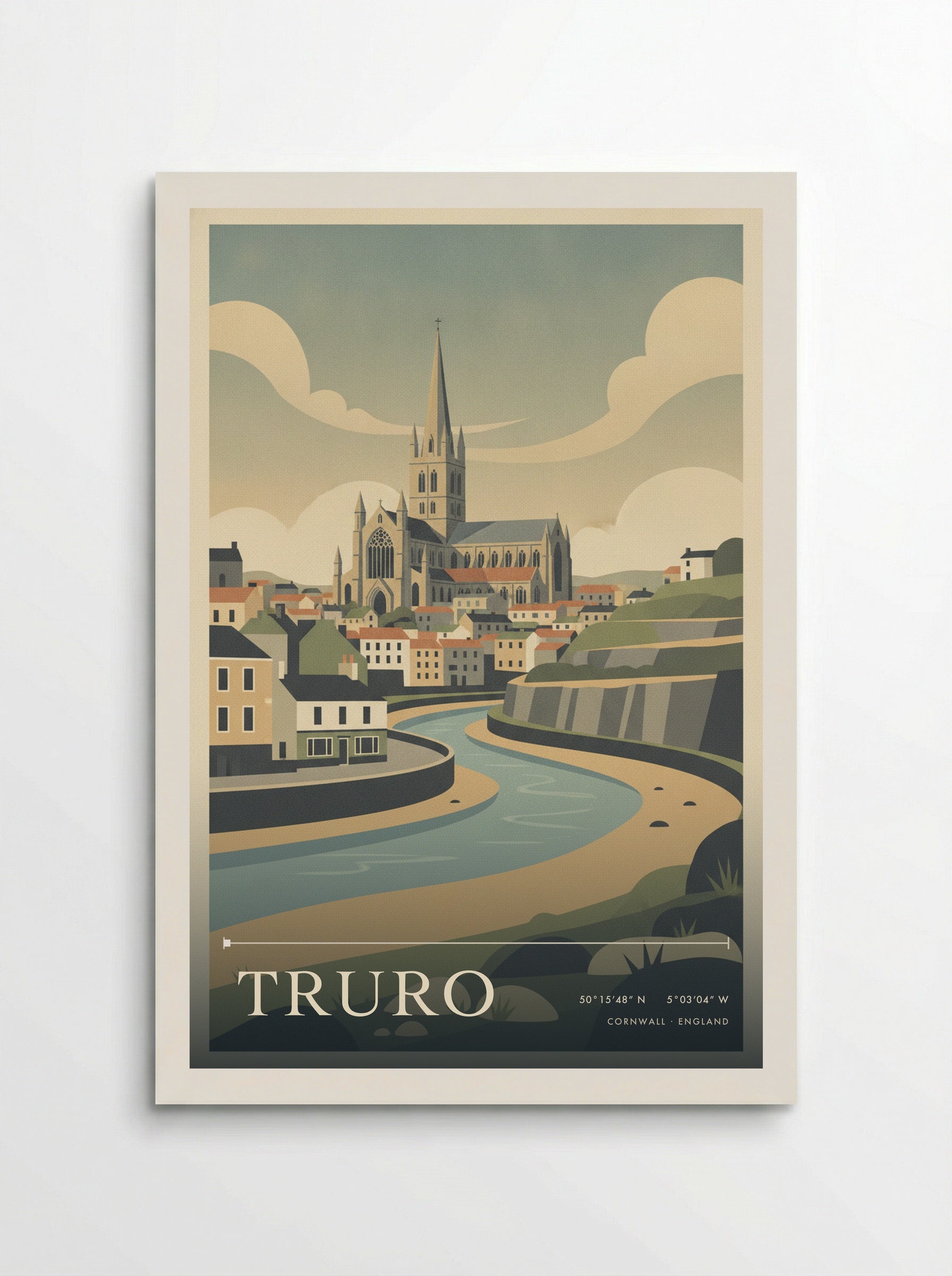 Truro Cornwall England Travel Poster - Poster