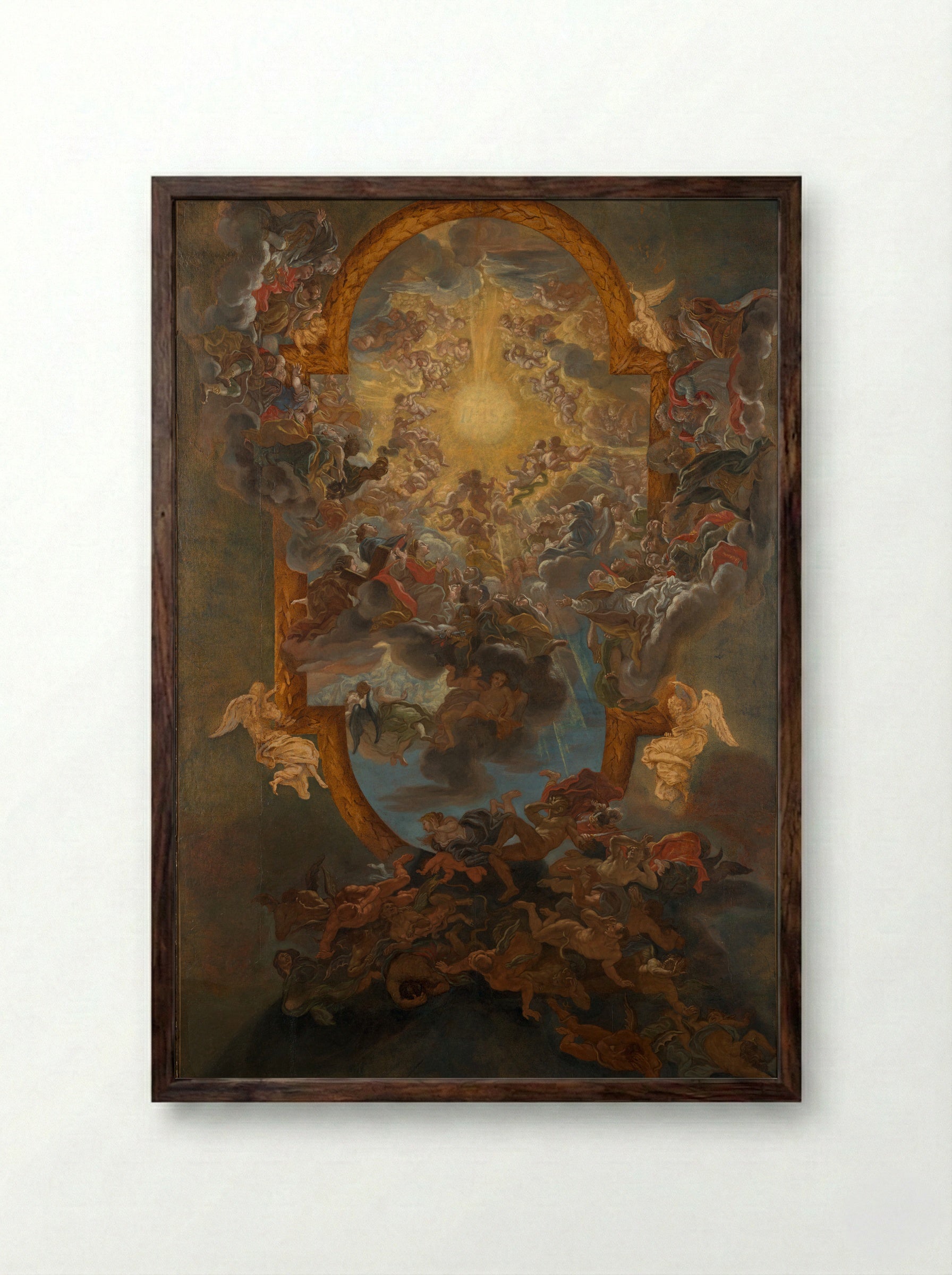 Truth (after Bernini) - Giovanni Battista Gaulli - Framed Print Dark Wood