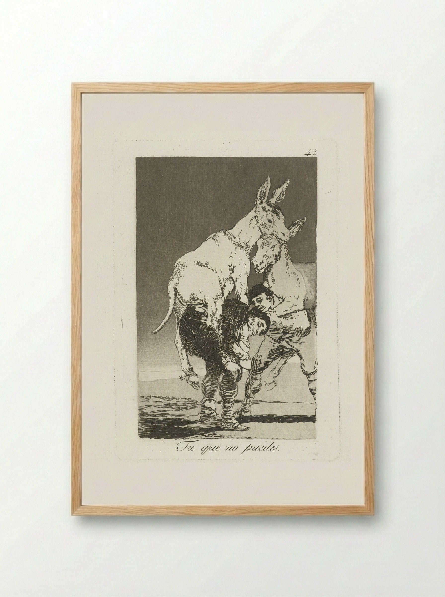 Tu que no puedes - Francisco de Goya - Framed Print Wood