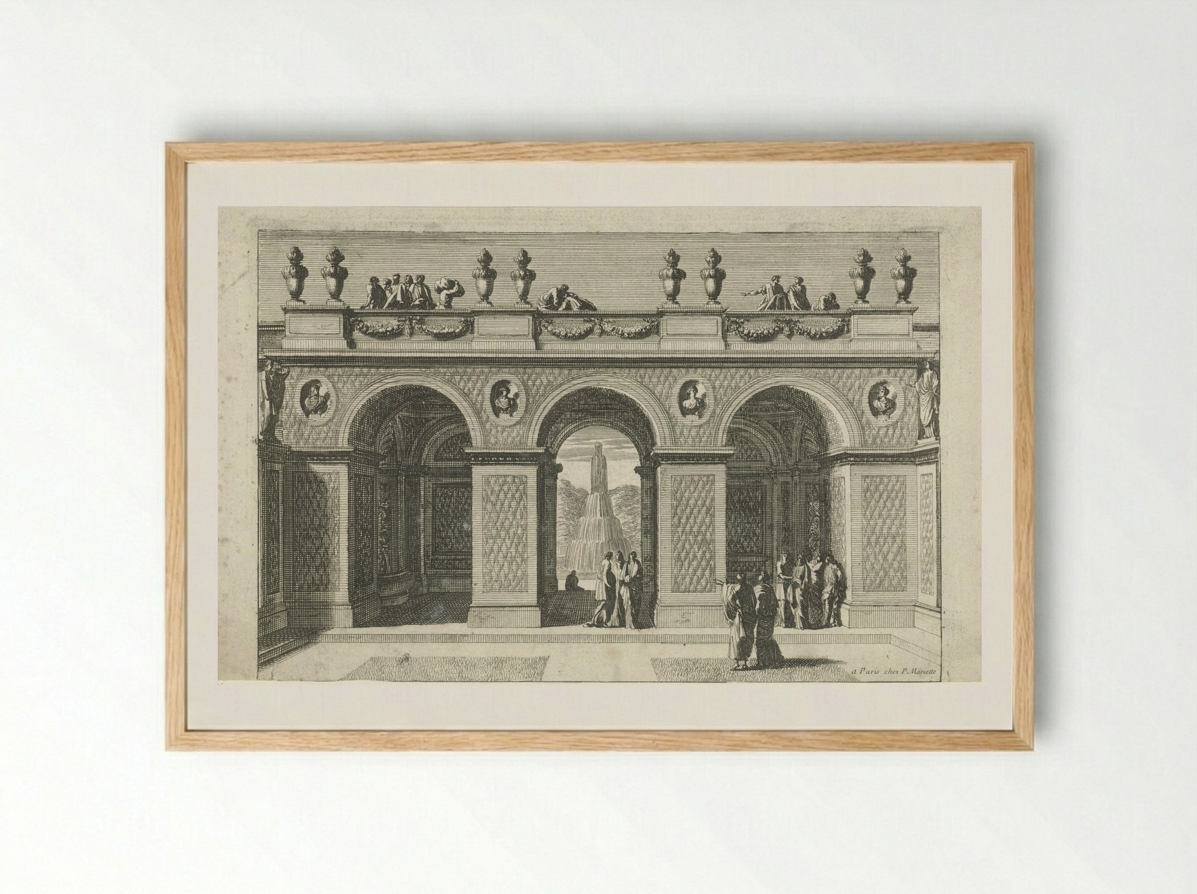 Tuinpaviljoen met drie bogen - Jean Lepautre - Framed Print Wood