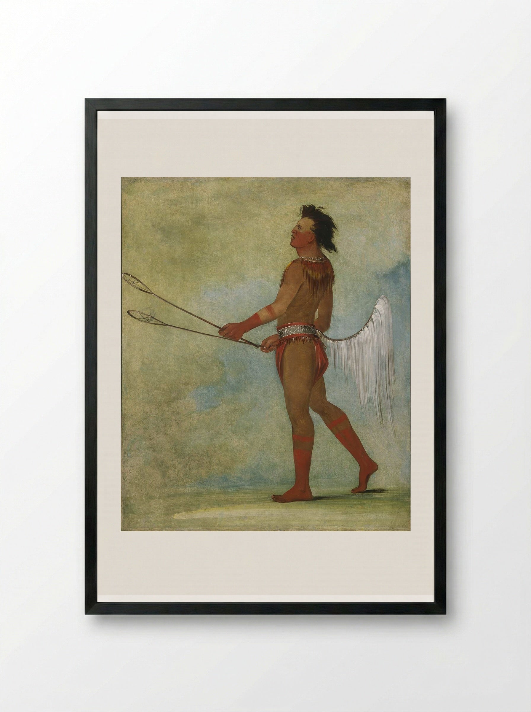 Tul-lock-chísh-ko, Drinks the Juice of the Stone (Choctaw) - George Catlin - Framed Print Black