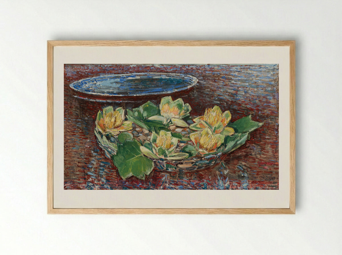 Tulip Tree Flowers - Childe Hassam - Framed Print Wood