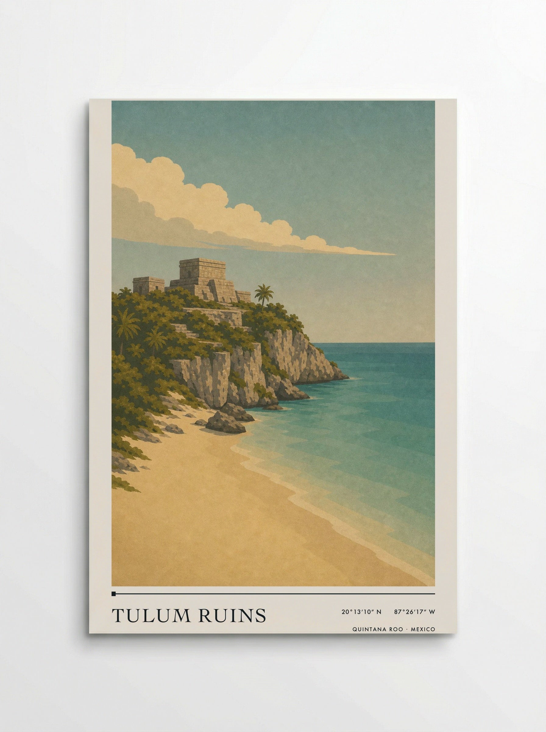 Tulum Ruins Travel Poster Artwork - Poster