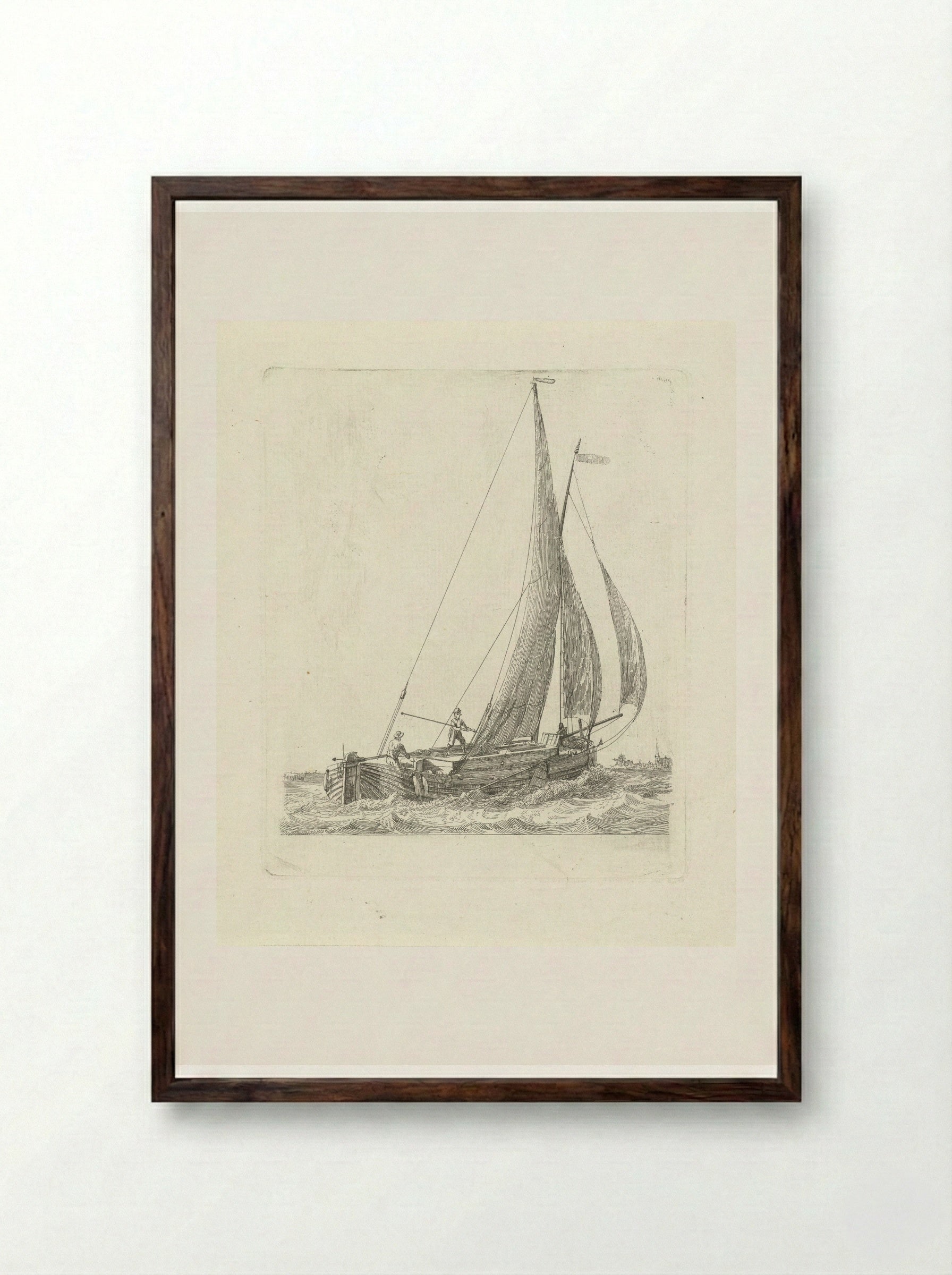 Turfschip, een zogenaamde Venus - Gerrit Groenewegen - Framed Print Dark Wood