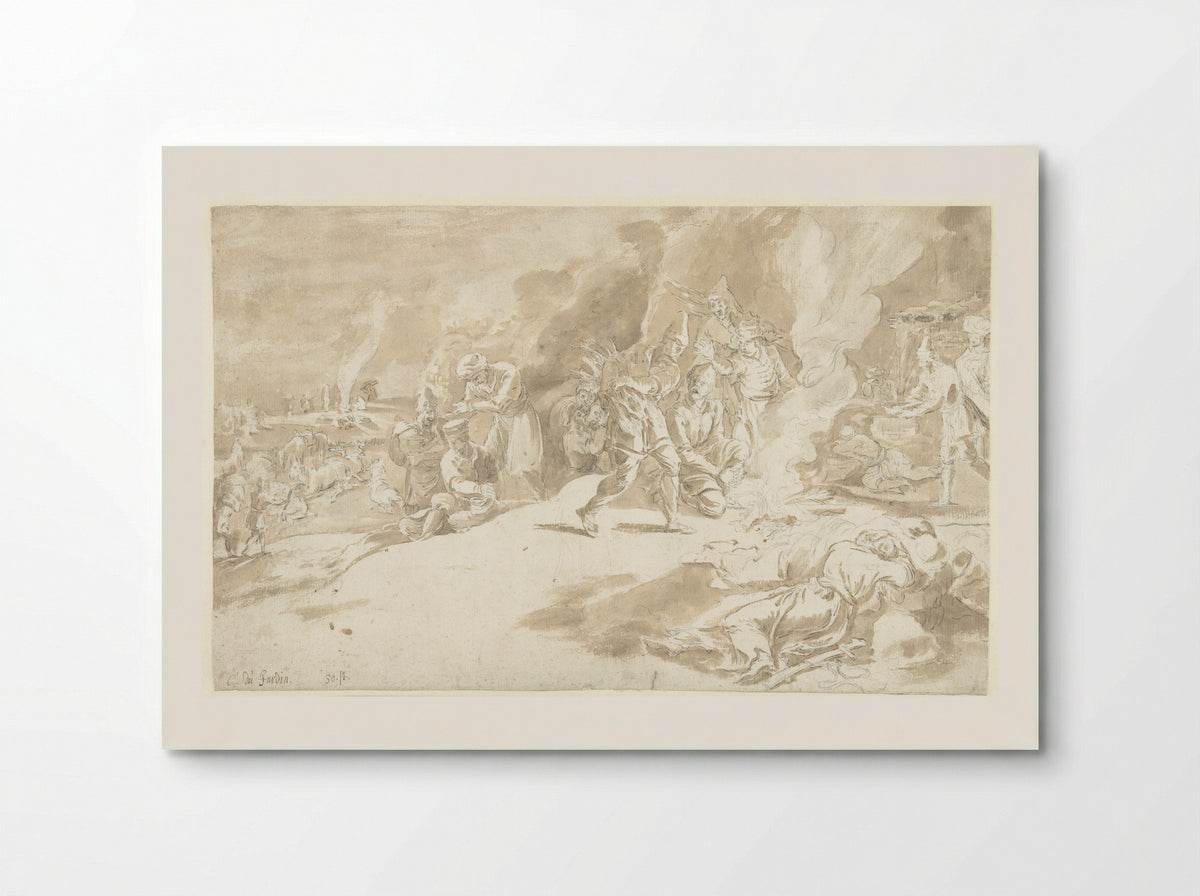 Turkish Soldiers Around a Campfire - Guilliam du Gardijn - Poster