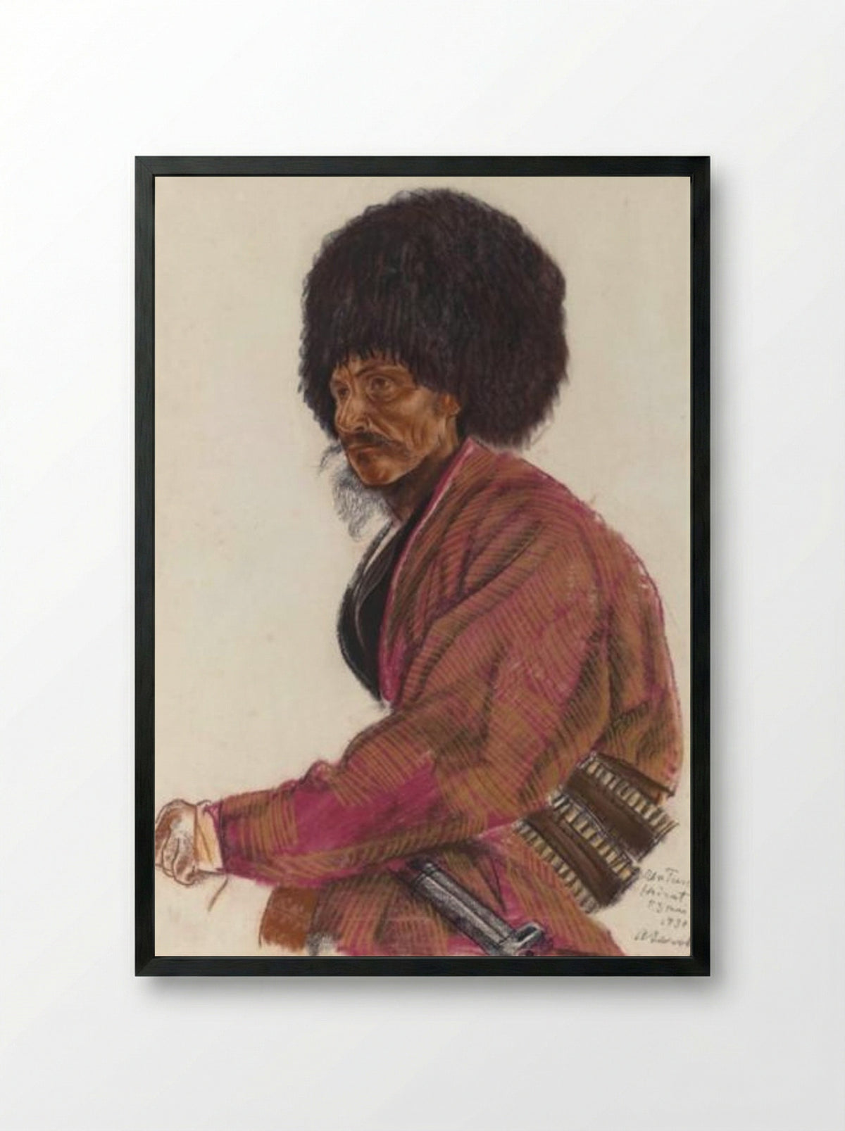 Turkmen. Khairat - Alexandre Jacovleff - Framed Print Black