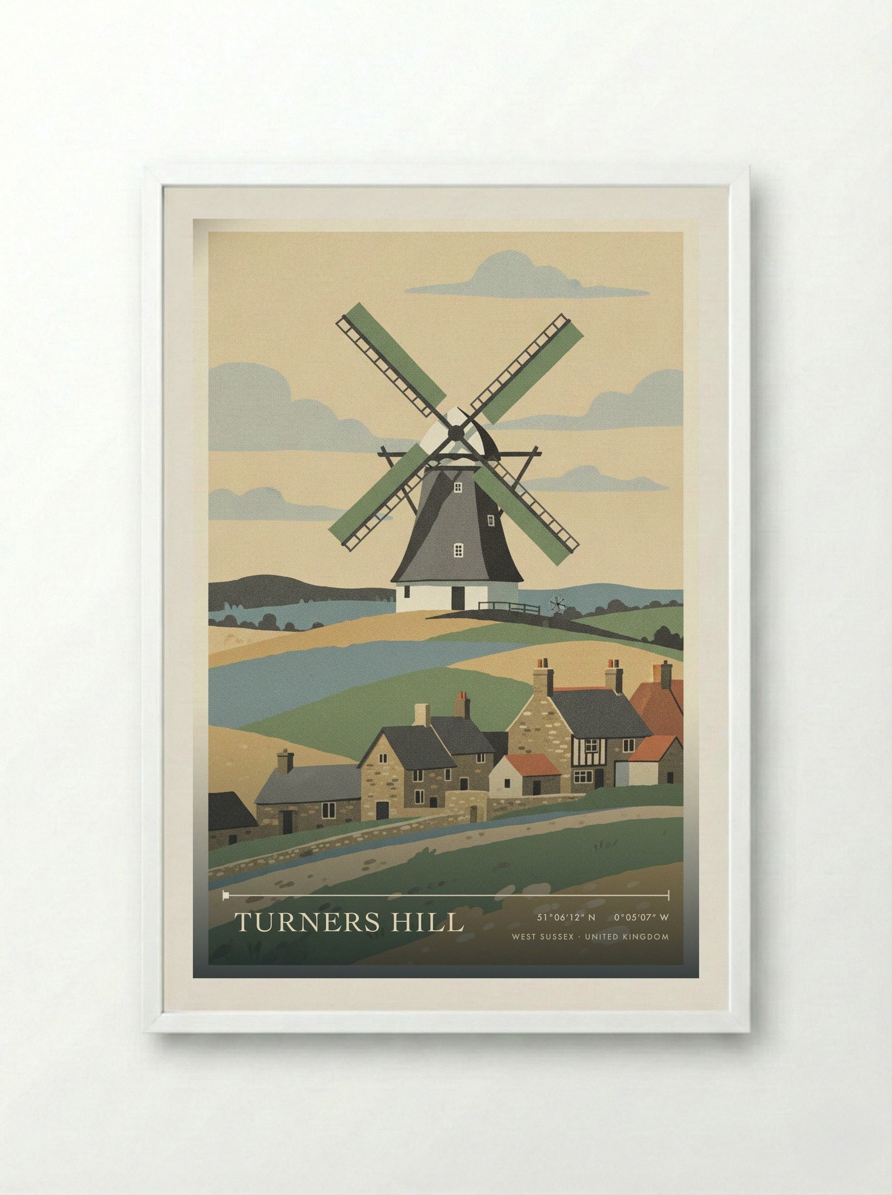 Turners Hill West Sussex United Kingdom Travel Poster - Framed Print White