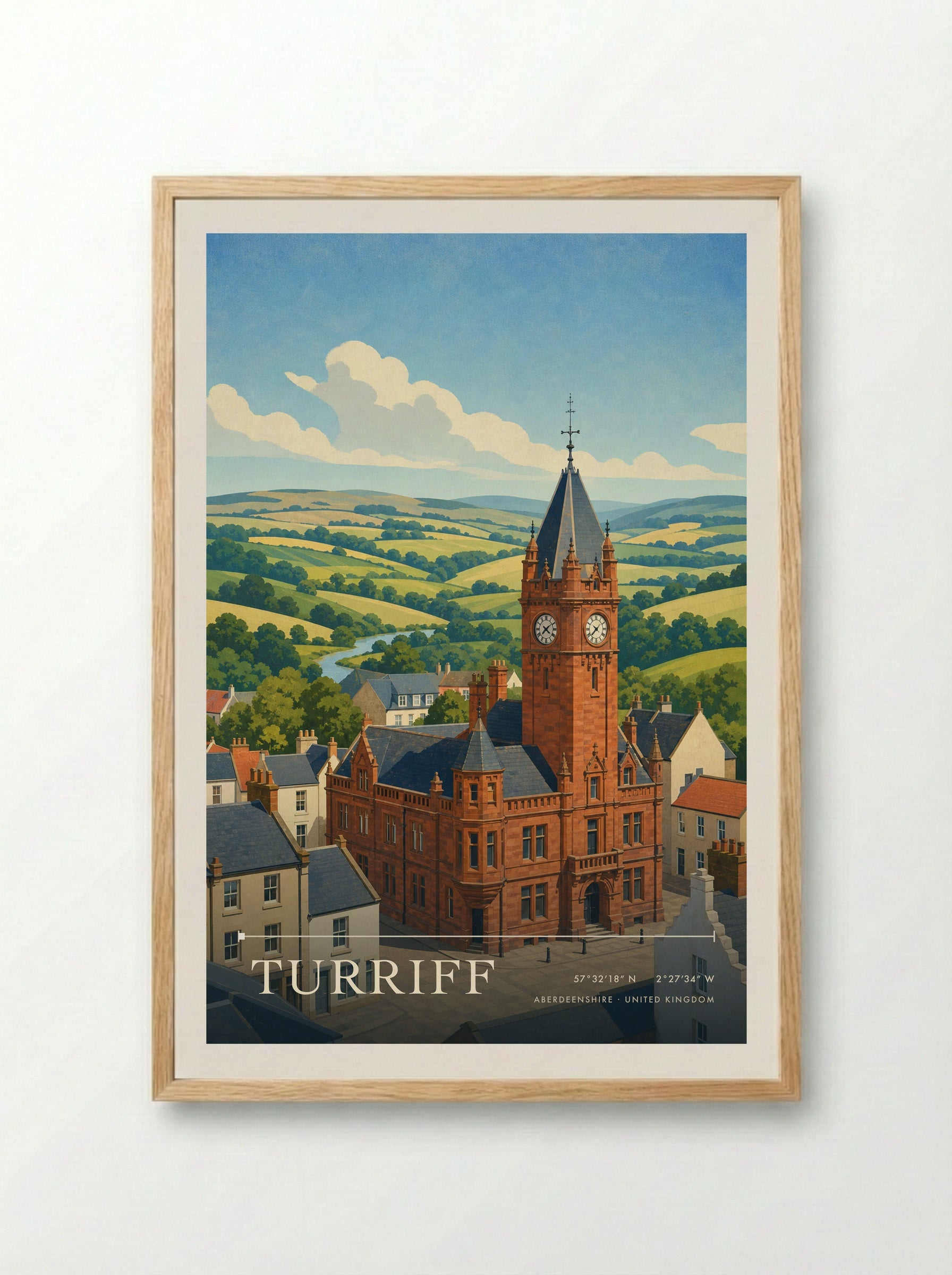 Turriff Aberdeenshire United Kingdom Travel Poster - Framed Print Wood