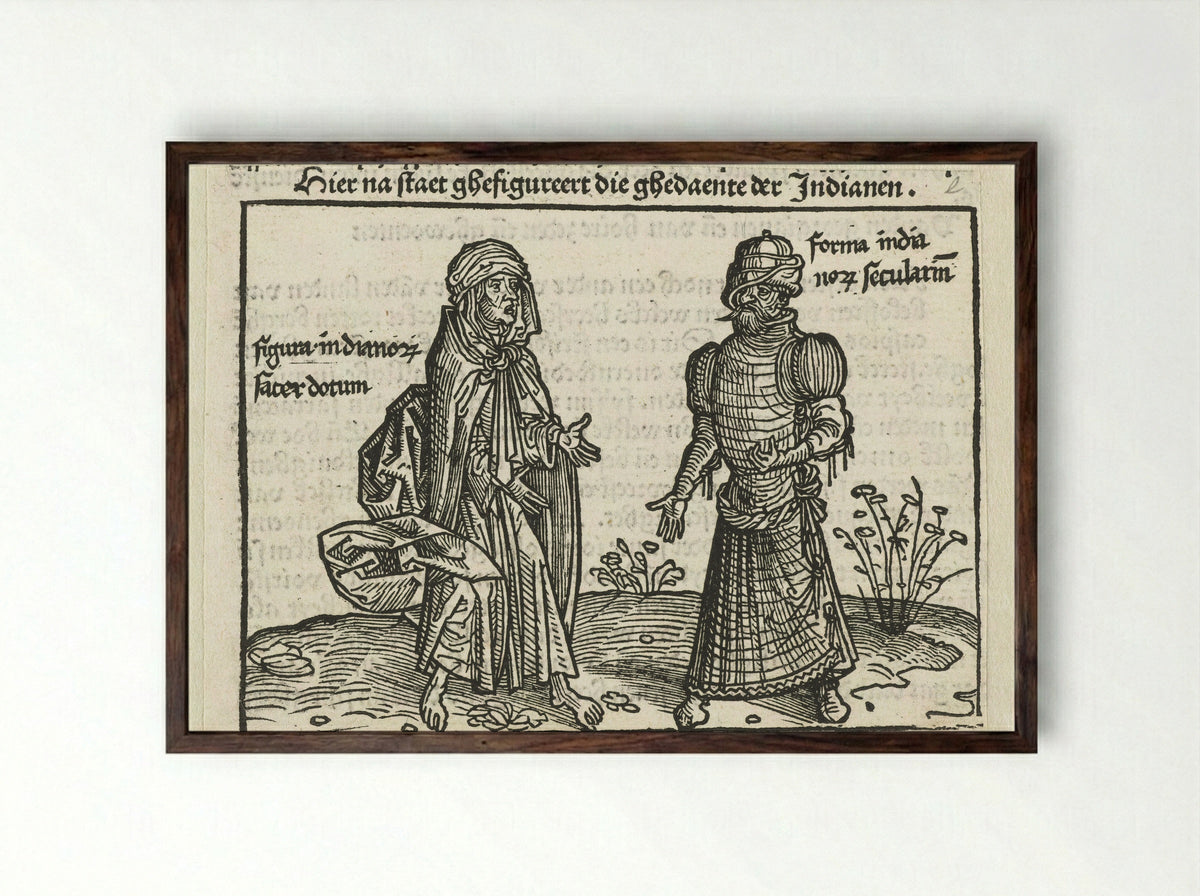 Twee Ethiopiërs - Erhard Reuwich - Framed Print Dark Wood