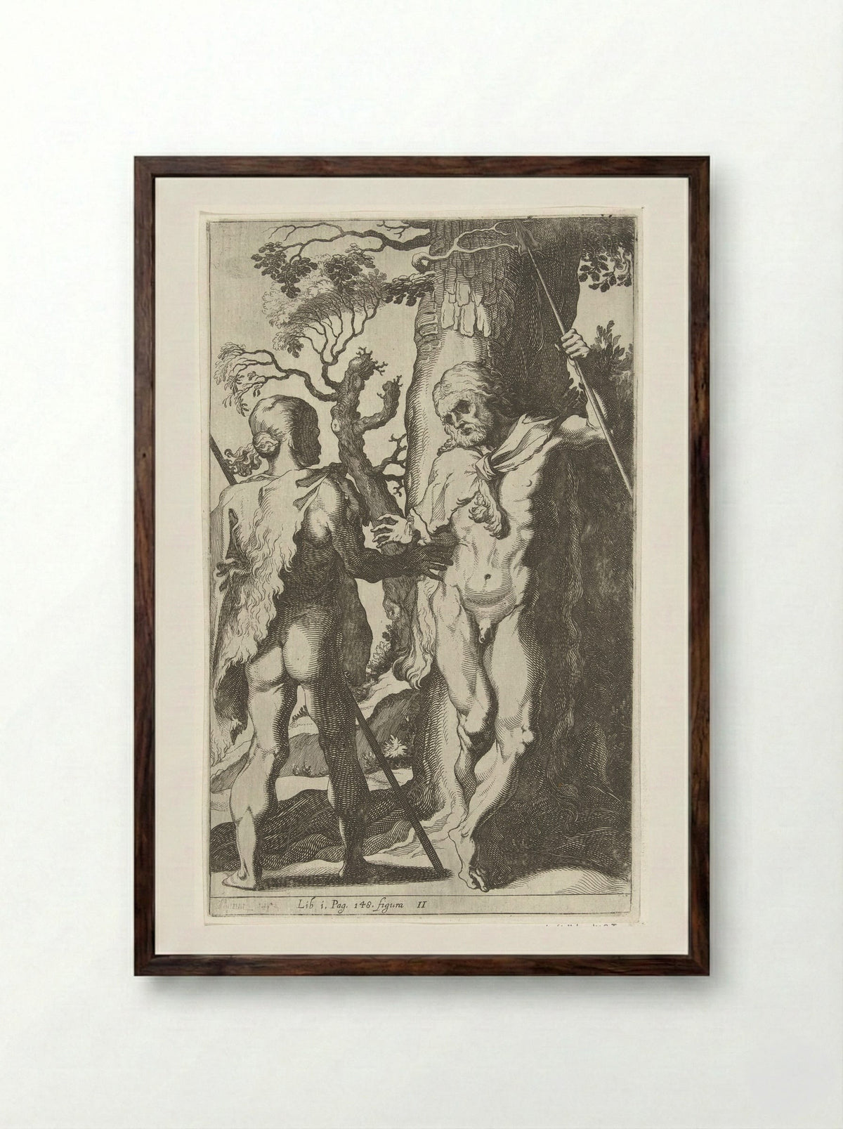 Twee Germaanse mannen - Simon Frisius - Framed Print Dark Wood