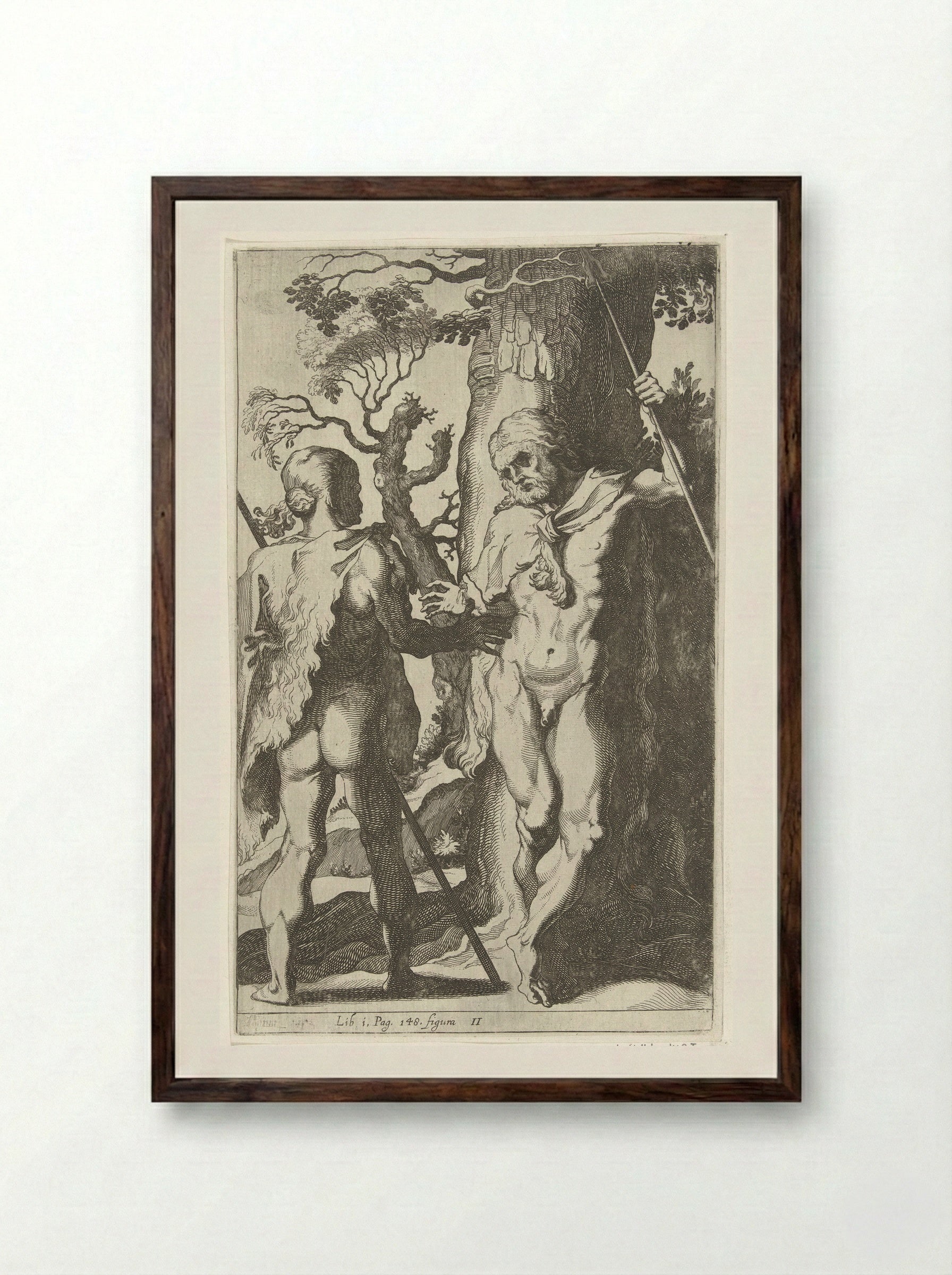 Twee Germaanse mannen - Simon Frisius - Framed Print Dark Wood