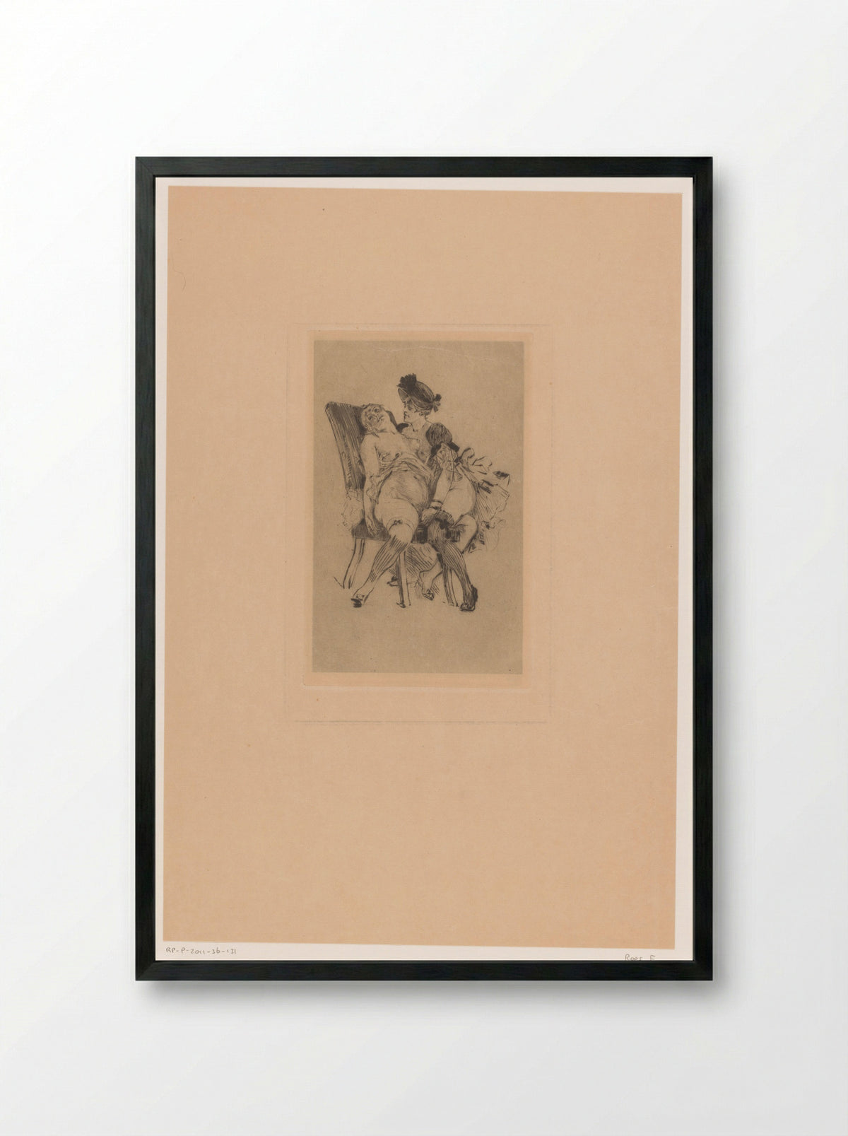 Twee halfnaakte vrouwen - Félicien Rops - Framed Print Black