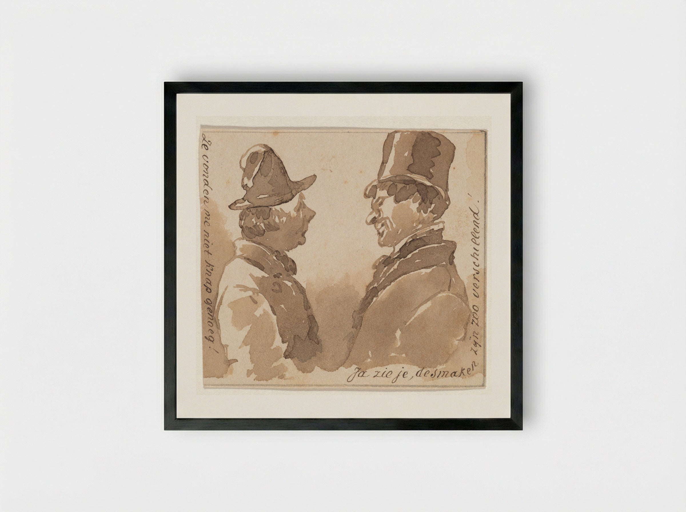 Twee heren (Two Gentlemen) - Pieter van Loon - Framed Print Black