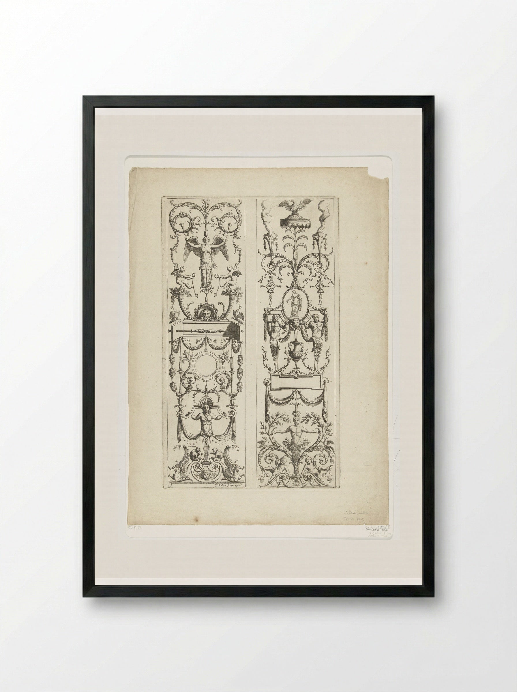 Twee kandelabers - Gérard Audran - Framed Print Black