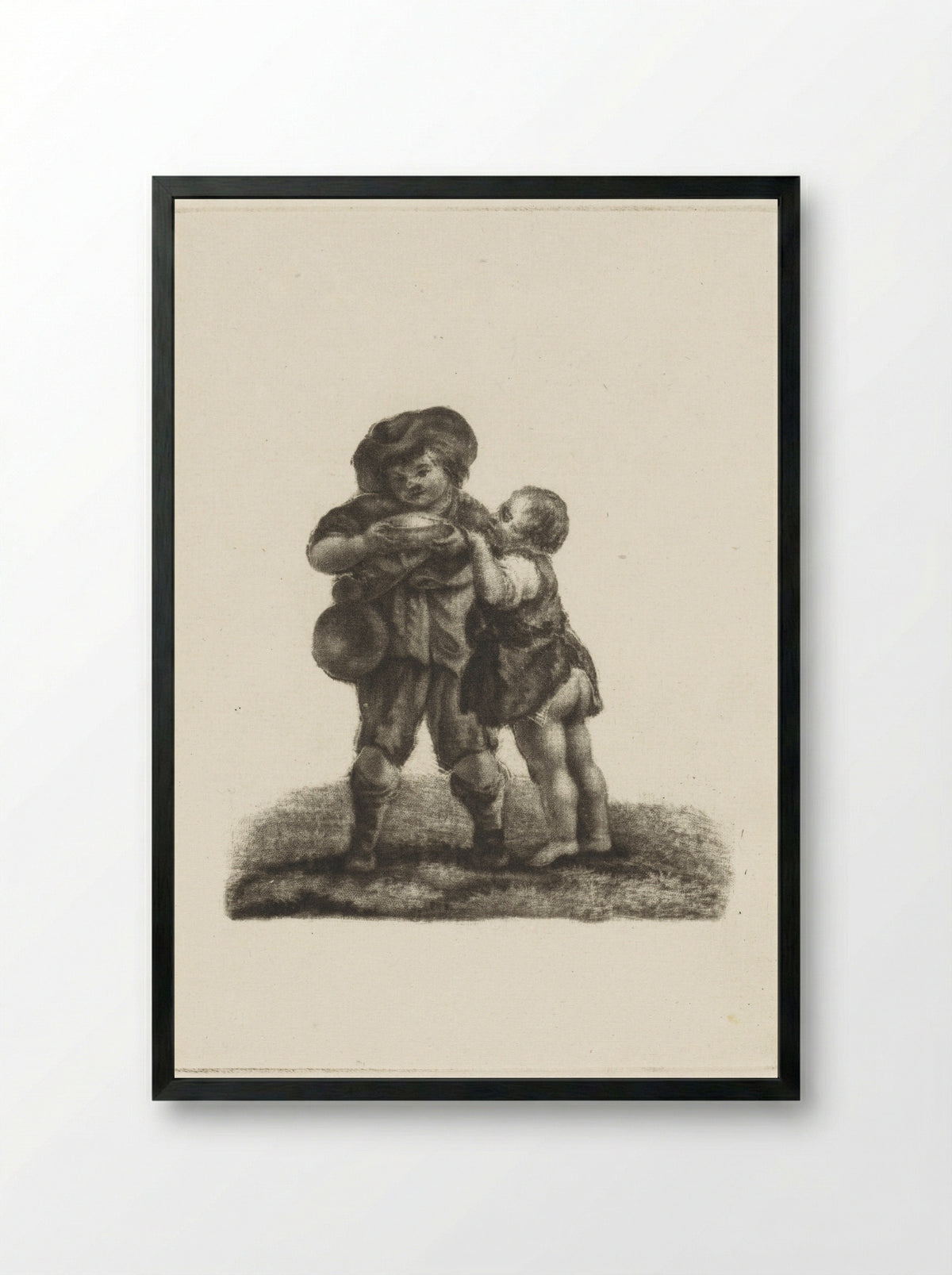 Twee kinderen - Dirk van der Toorn - Framed Print Black