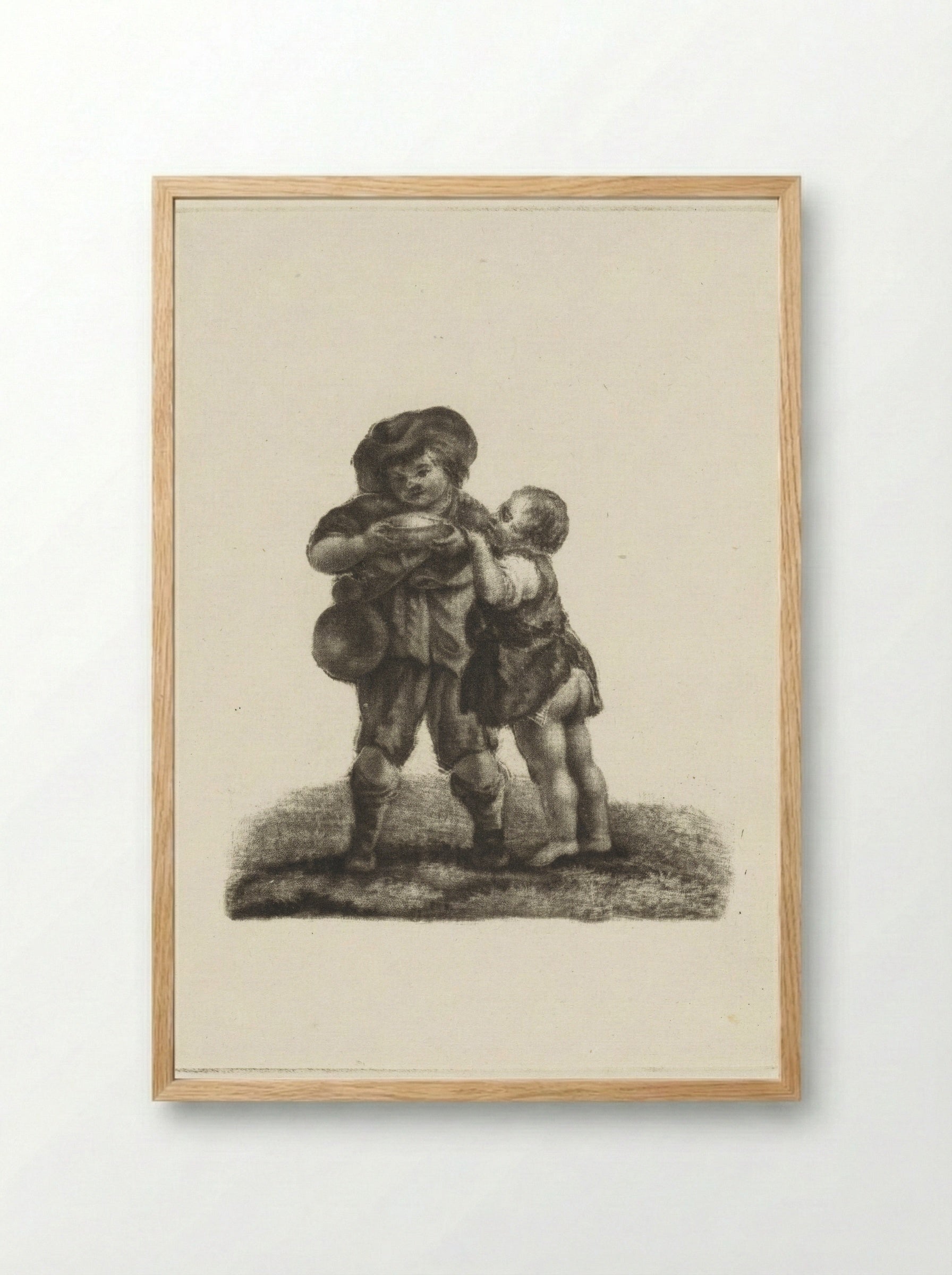 Twee kinderen - Dirk van der Toorn - Framed Print Wood