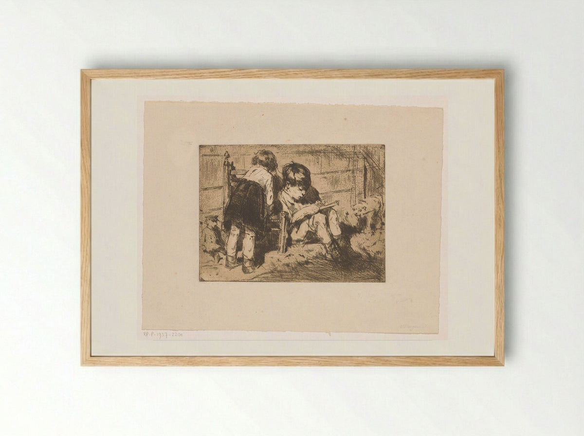 Twee kinderen - Han van Meegeren - Framed Print Wood