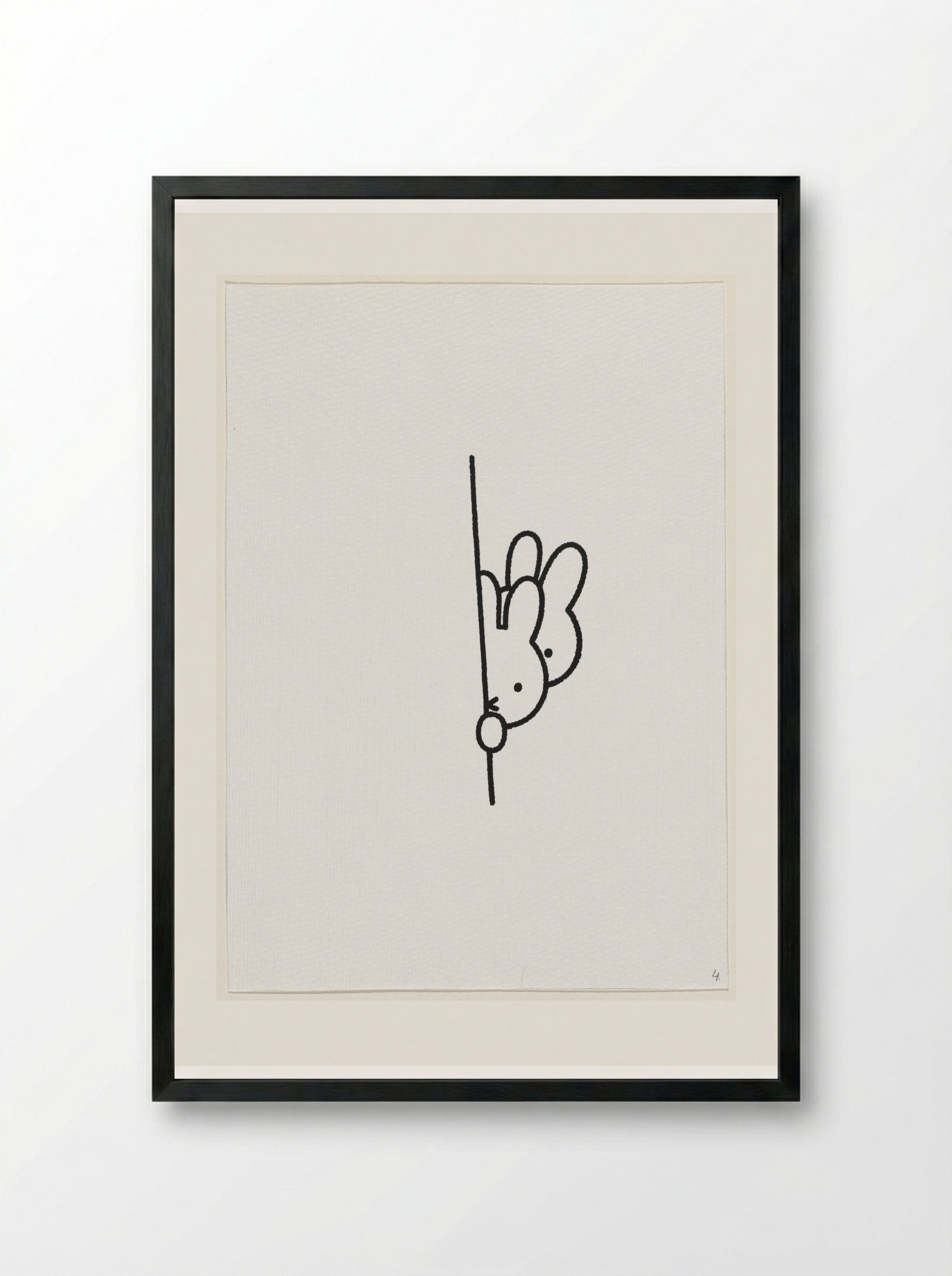 Twee konijnenhoofden achter muur II - Dick Bruna - Framed Print Black