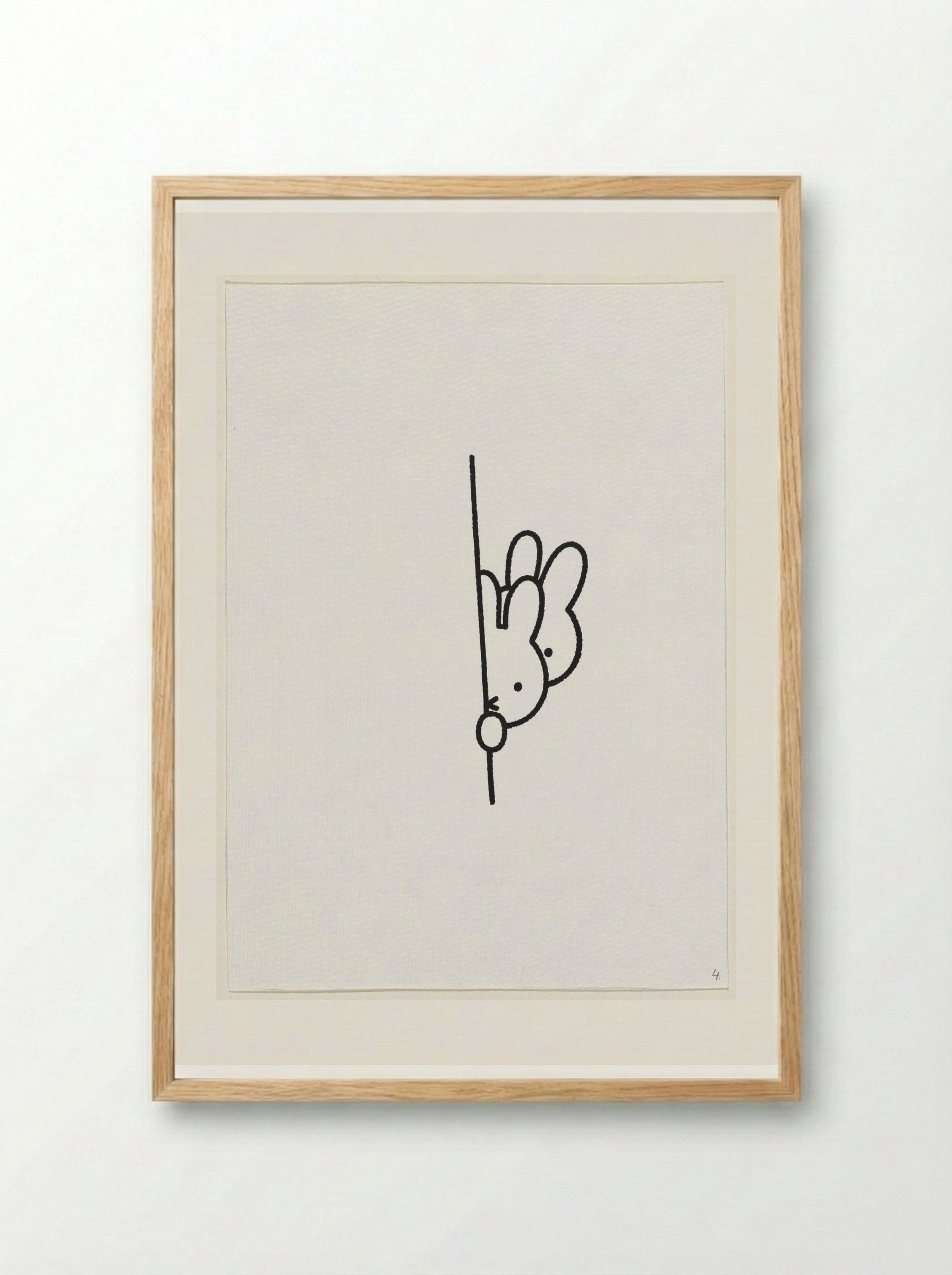 Twee konijnenhoofden achter muur II - Dick Bruna - Framed Print Wood