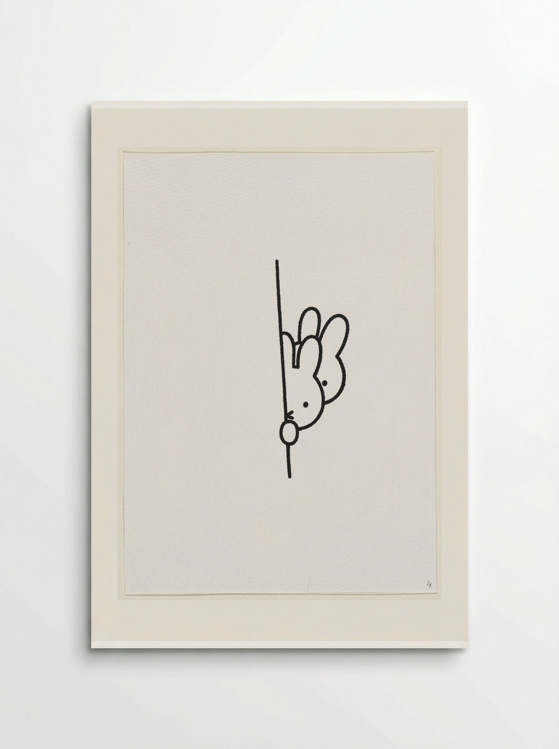 Twee konijnenhoofden achter muur II - Dick Bruna - Poster