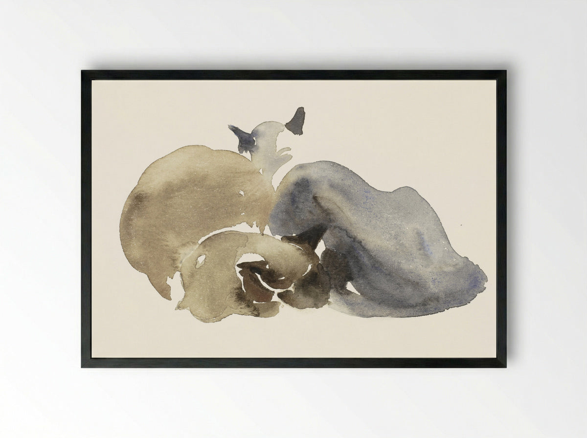 Twee liggende Siamese katten - Sonja Dwinger - Framed Print Black