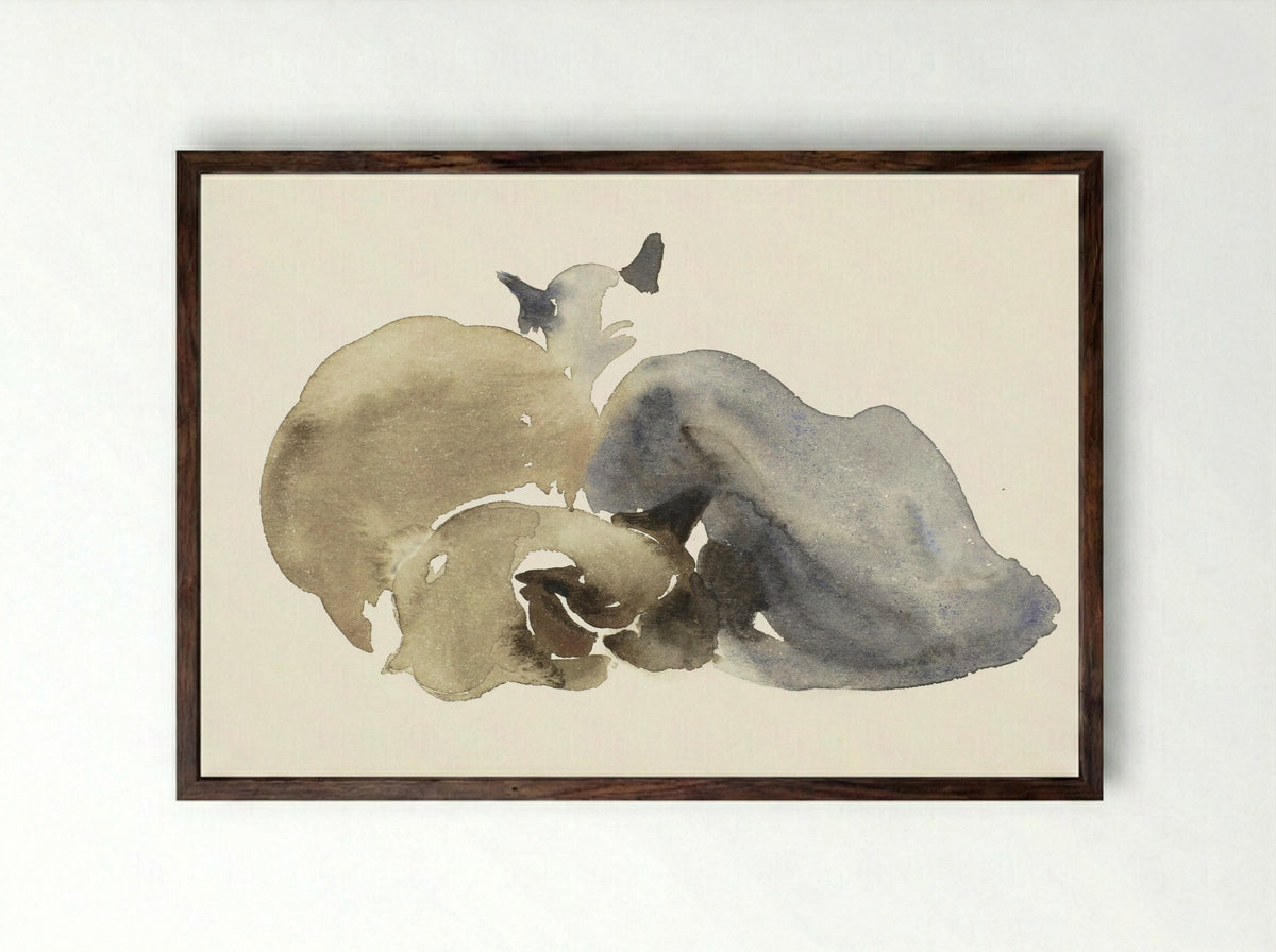 Twee liggende Siamese katten - Sonja Dwinger - Framed Print Dark Wood