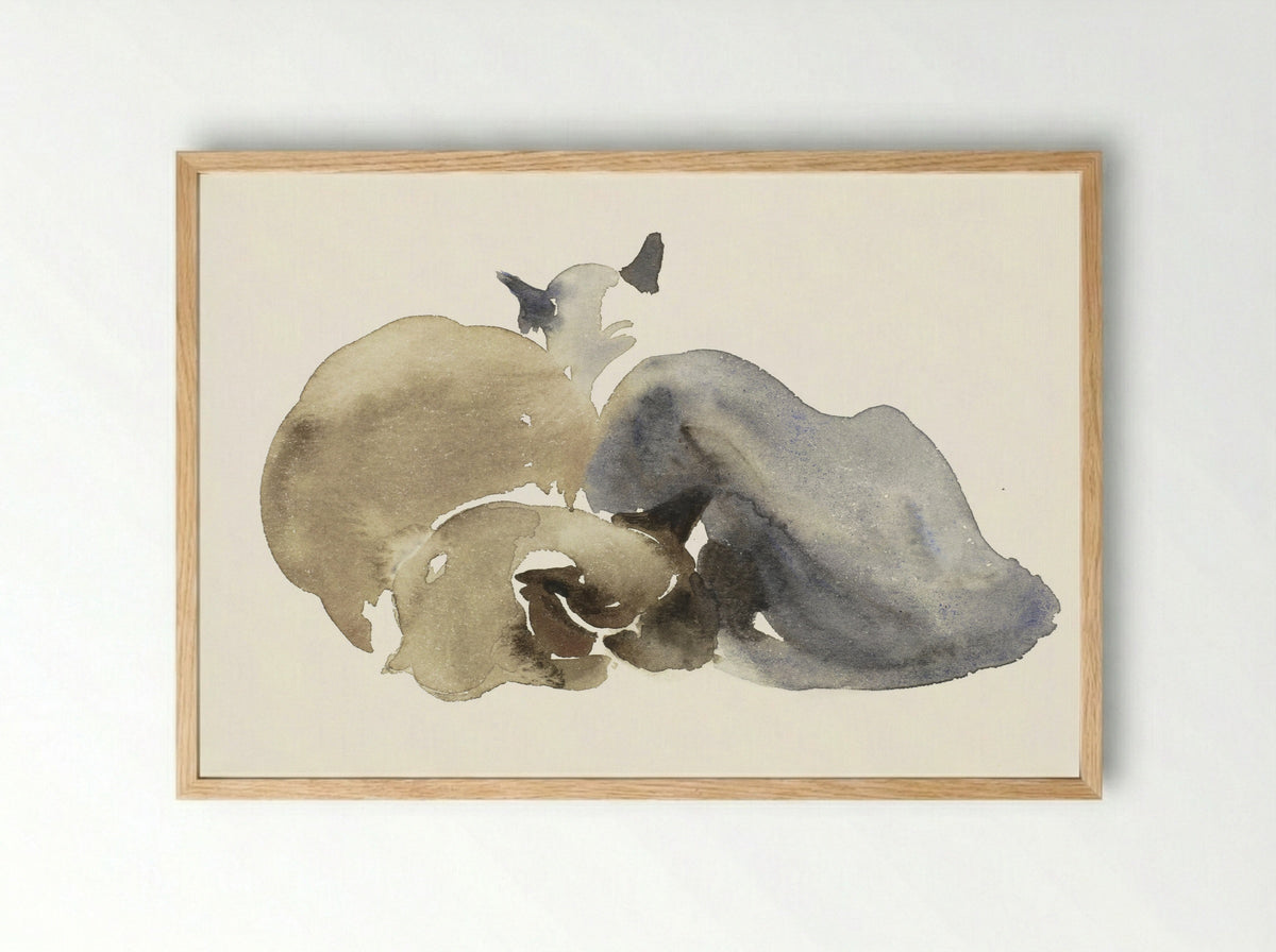 Twee liggende Siamese katten - Sonja Dwinger - Framed Print Wood