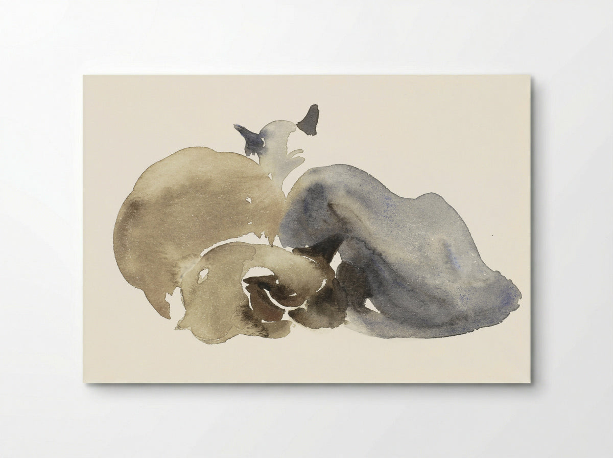 Twee liggende Siamese katten - Sonja Dwinger - Poster