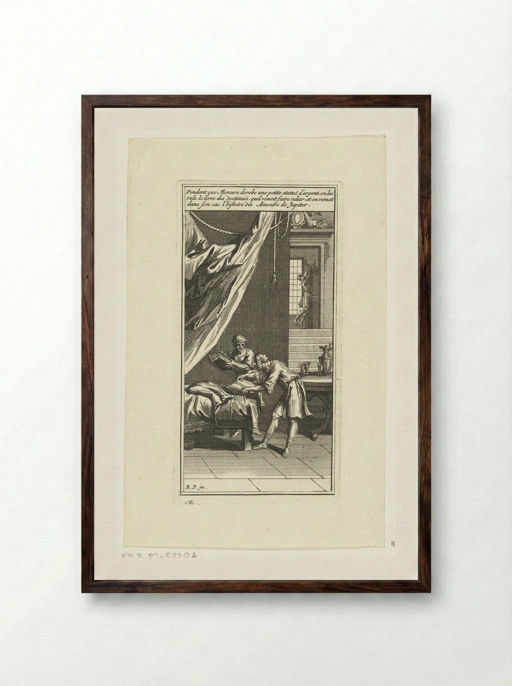 Twee mannen bladeren in boeken - Andries van Buysen (Sr.) - Framed Print Dark Wood