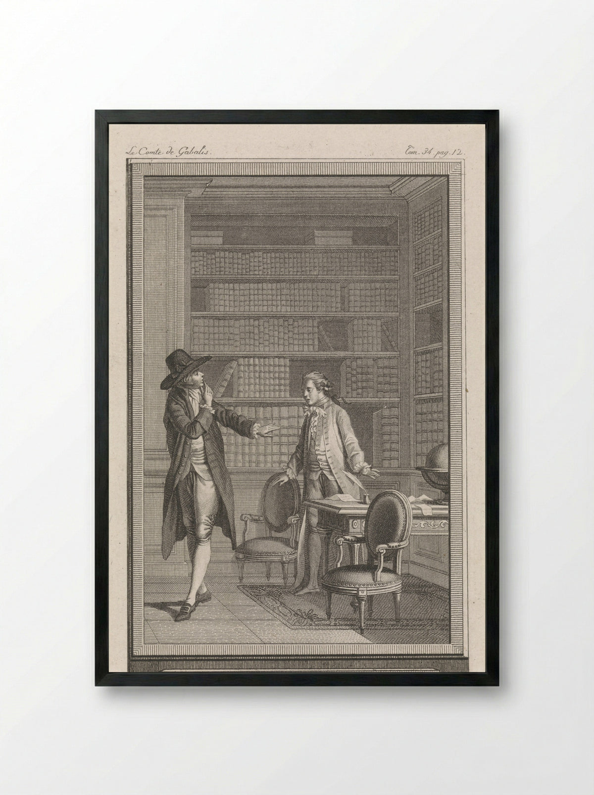 Twee mannen in conversatie (Le Comte de Gabalis) - Barde, Magnet & Compagnie - Framed Print Black