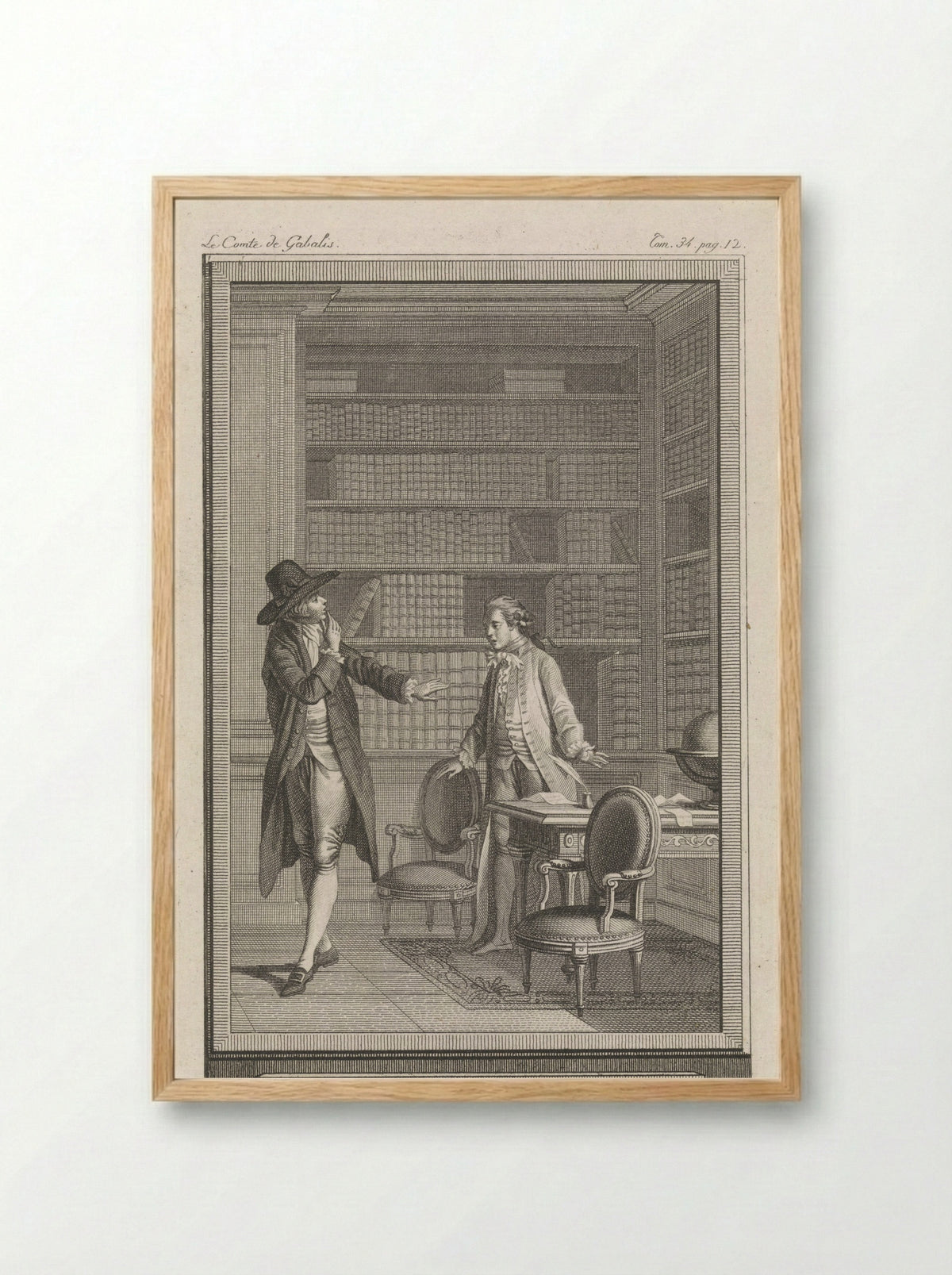 Twee mannen in conversatie (Le Comte de Gabalis) - Barde, Magnet & Compagnie - Framed Print Wood