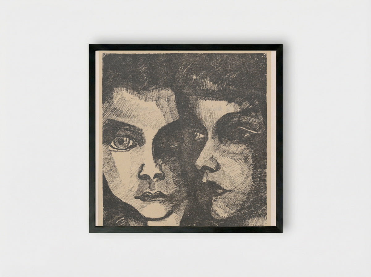 Twee meisjeskoppen - Charley Toorop - Framed Print Black