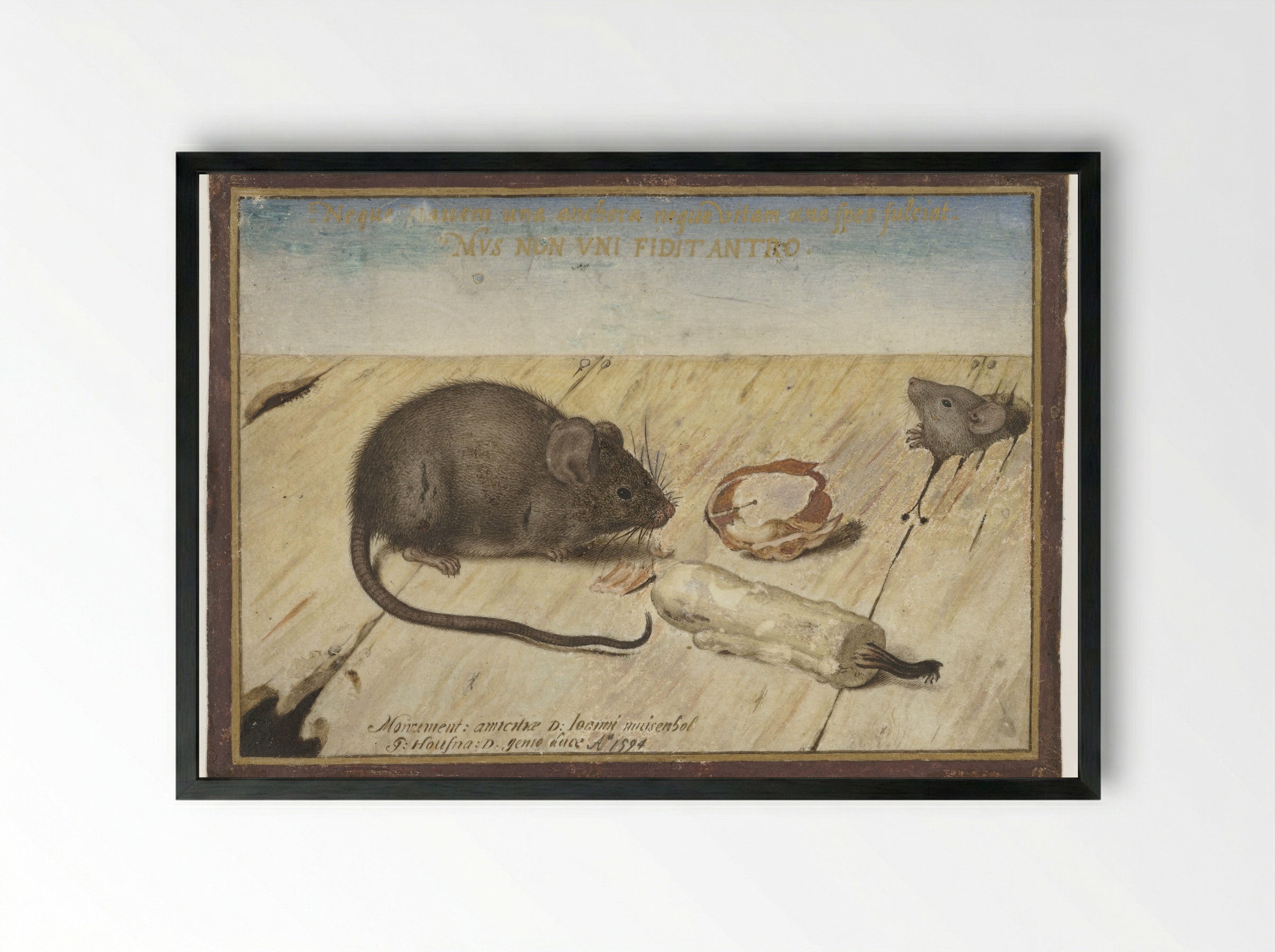 Twee muizen (Two Mice) - Joris Hoefnagel - Framed Print Black
