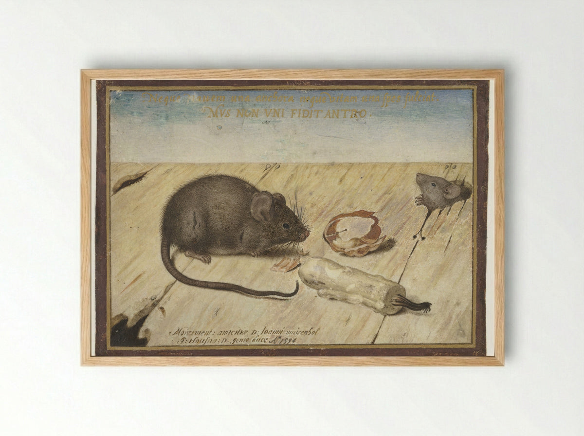 Twee muizen (Two Mice) - Joris Hoefnagel - Framed Print Wood