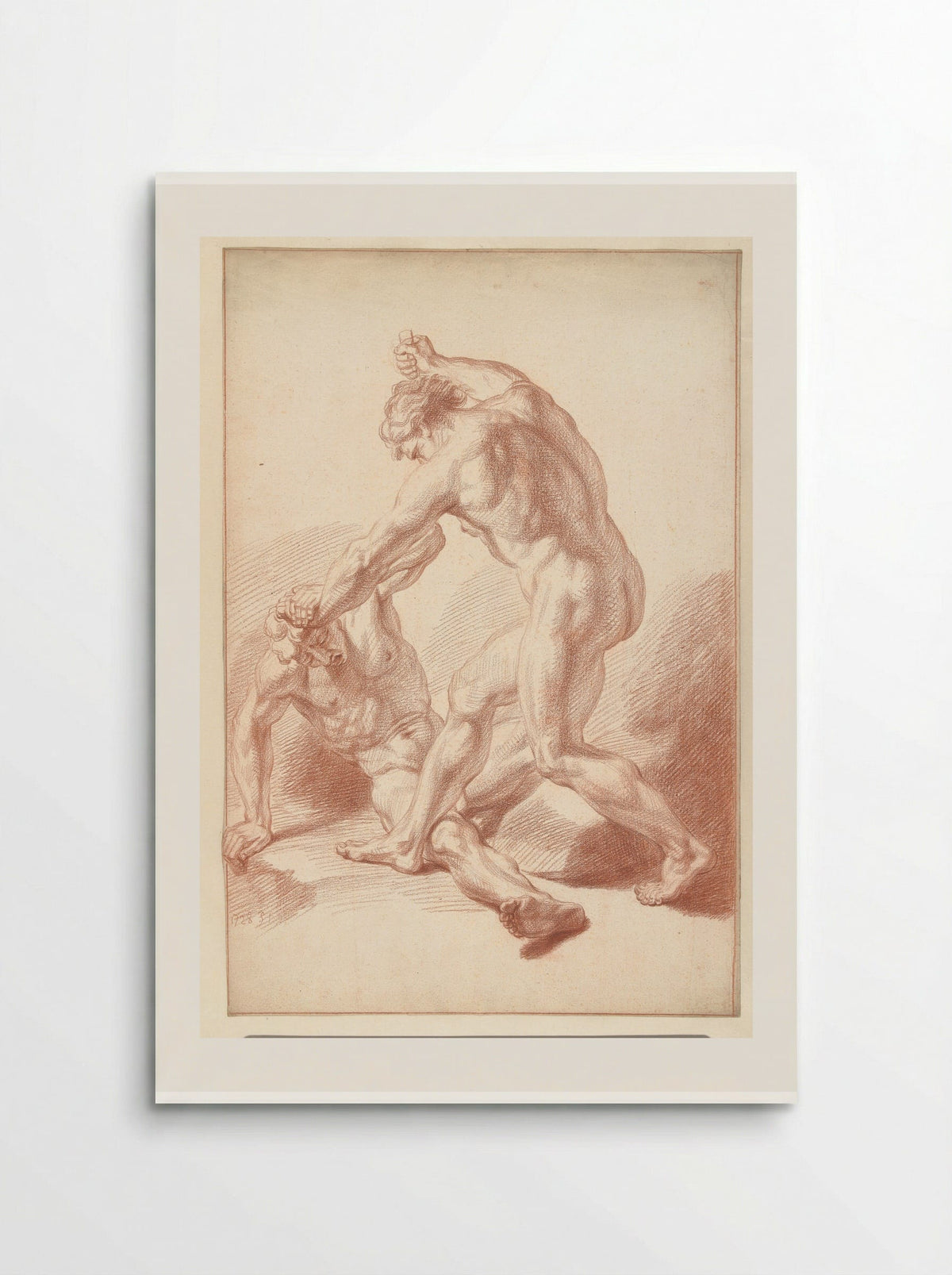 Twee naakte mannen in gevecht - Louis Fabritius Dubourg - Poster