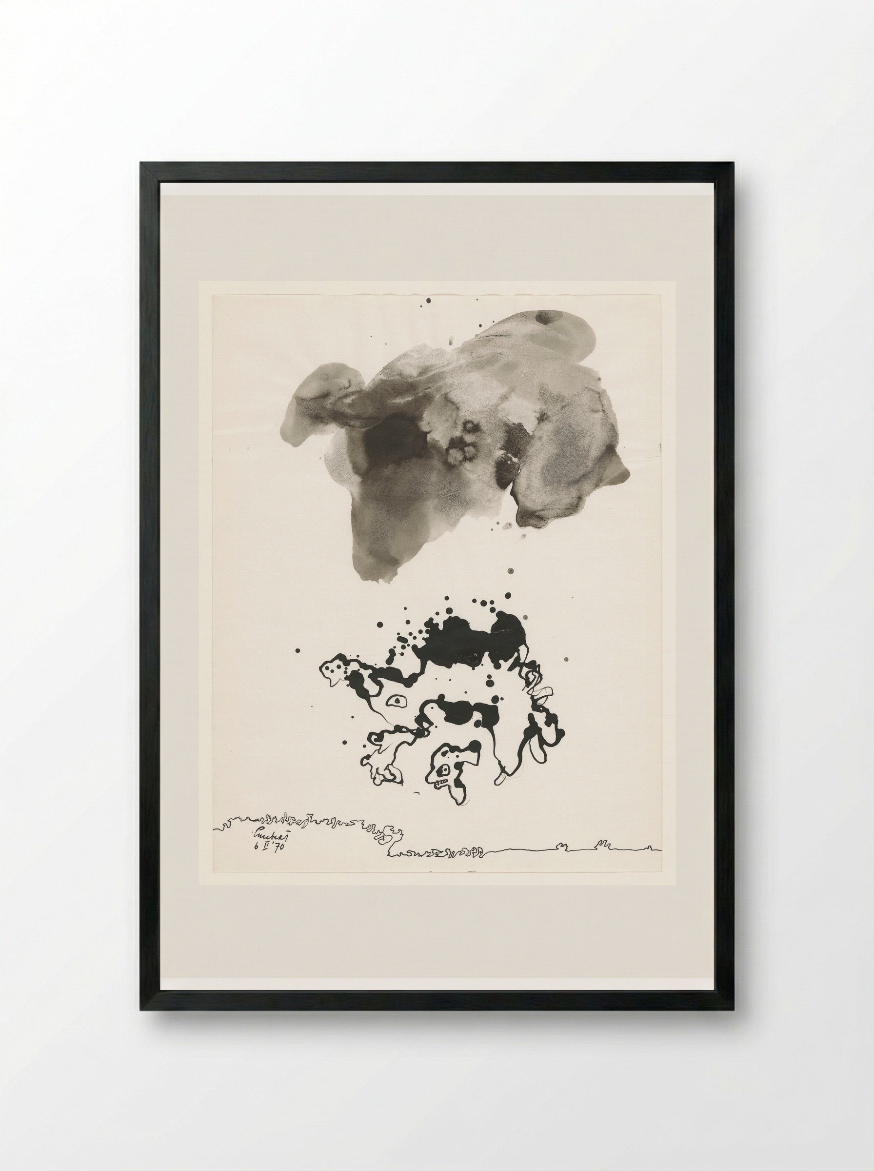 Twee organische vormen - Lucebert - Framed Print Black