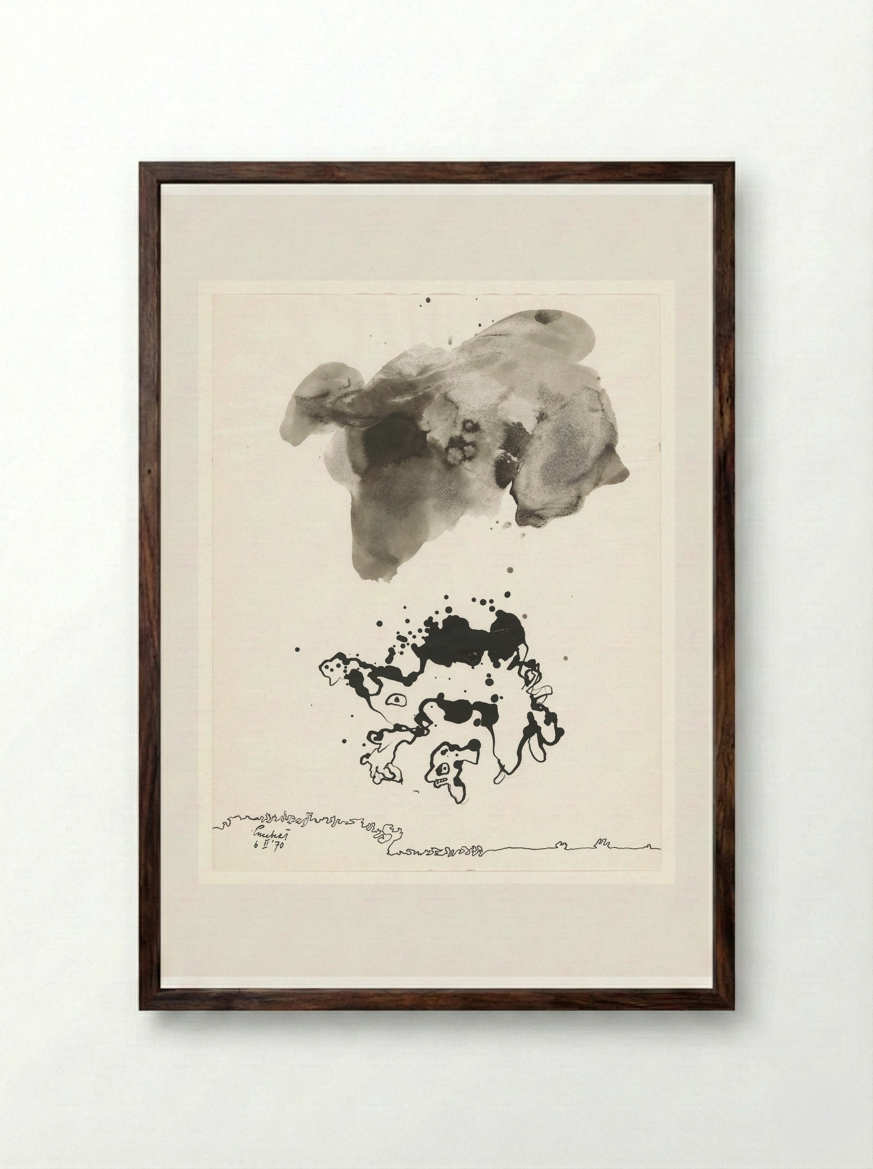 Twee organische vormen - Lucebert - Framed Print Dark Wood